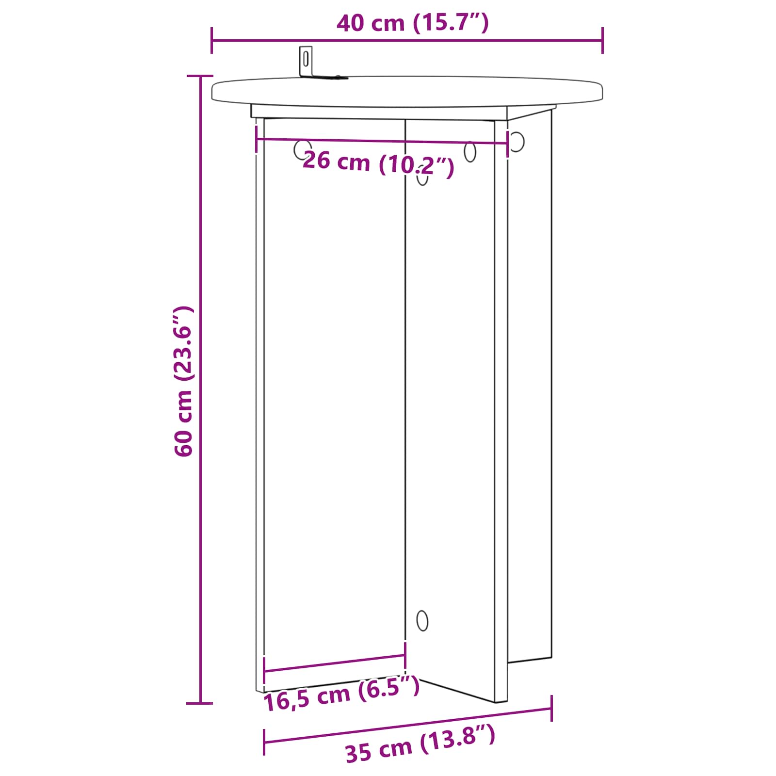 Stalak za biljke 2 pcs Bijela Ø40 x 60 cm Konstruirano drvo