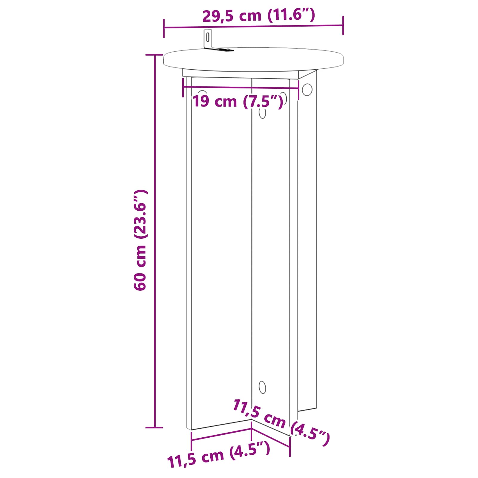 Stalak za biljke 2 pcs Betonska siva 29,5 x 29,5 x 60 cm