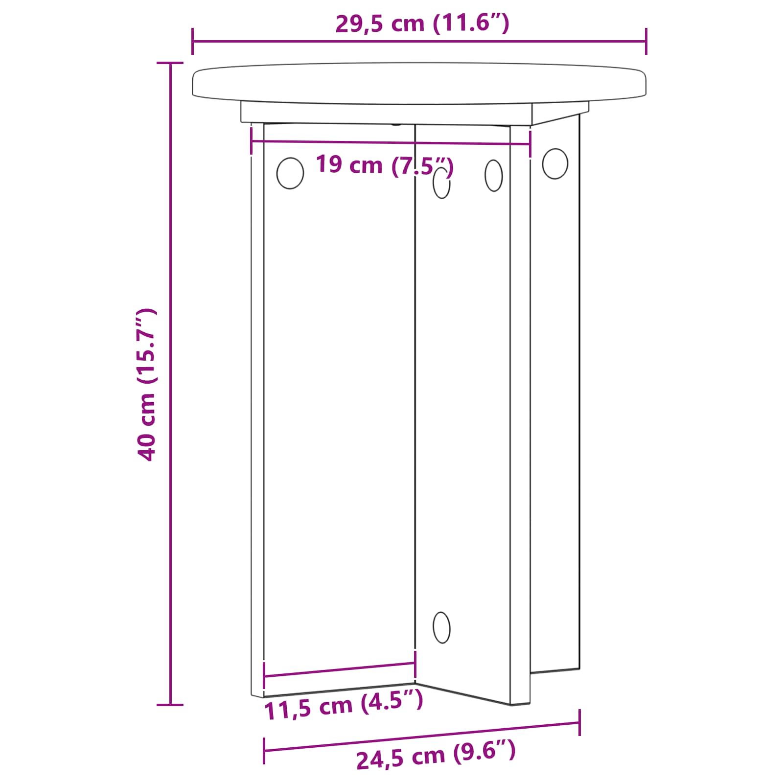 Stalak za biljke 2 pcs Bijela Ø29,5 x 40 cm Konstruirano drvo