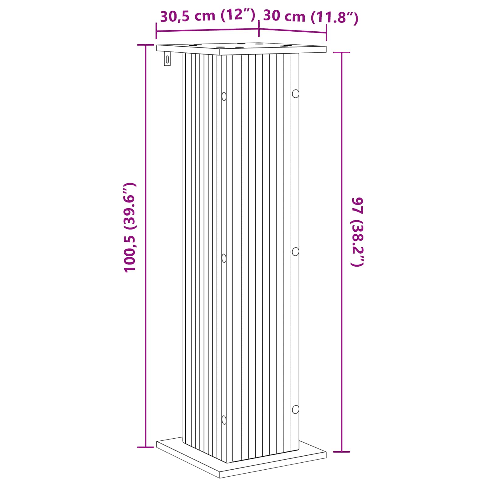 Stalak za biljke Bijela 30,5 x 30 x 100,5 cm Konstruirano drvo