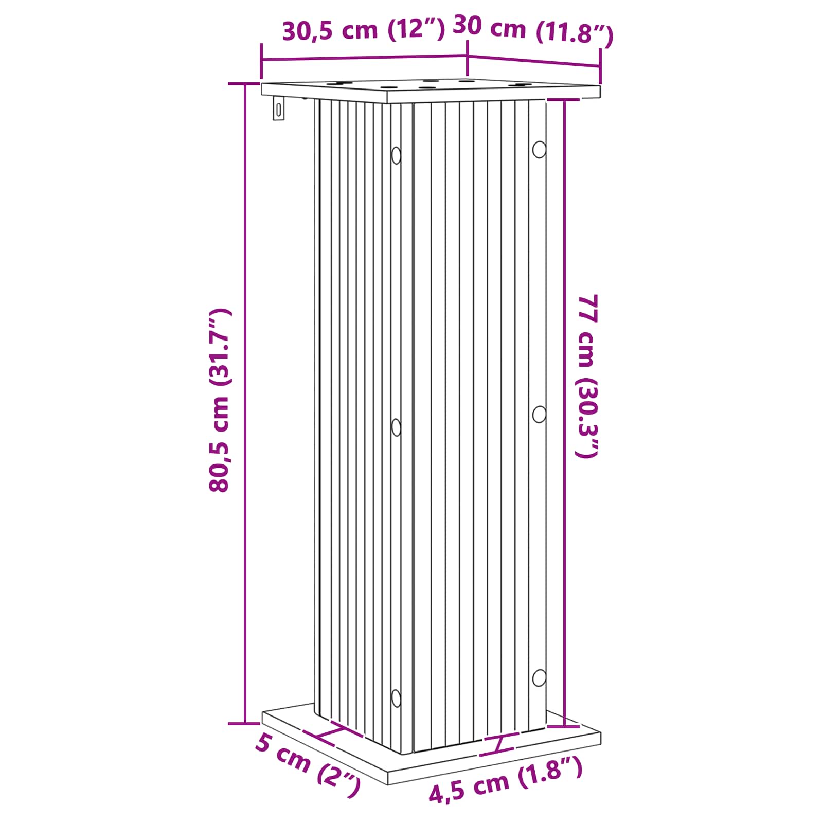 Stalak za biljke Siva sonoma 30,5 x 30 x 80,5 cm