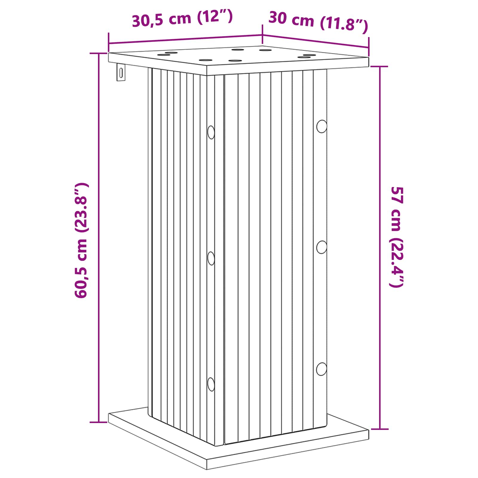 Stalak za biljke 2 pcs Hrast sonoma 30,5 x 30 x 60,5 cm