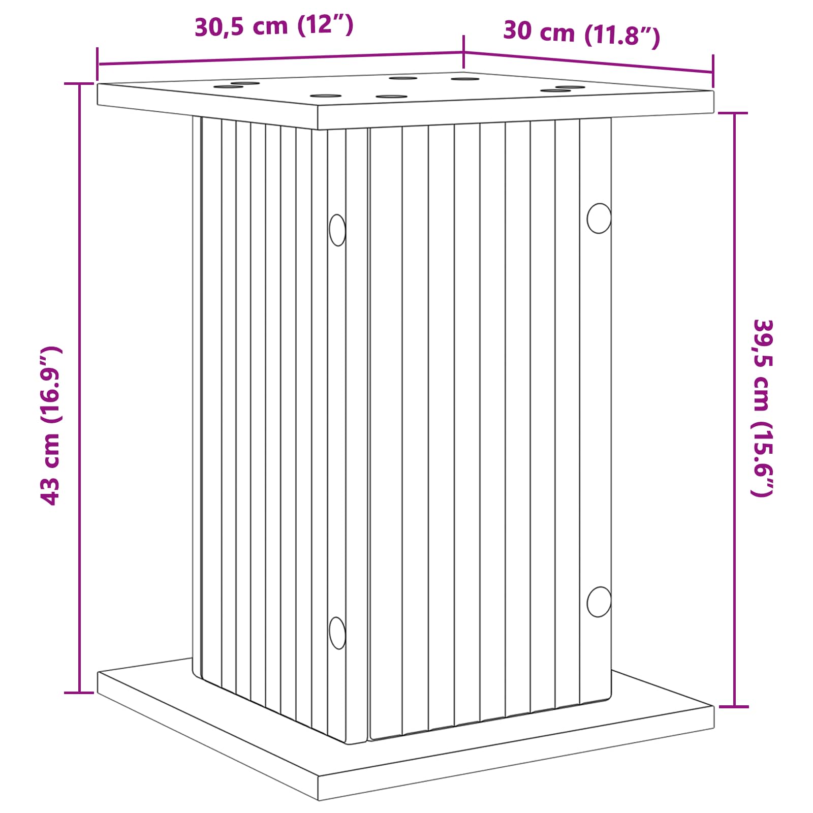 Stalak za biljke 2 pcs Crna 30,5 x 30 x 43 cm Konstruirano drvo