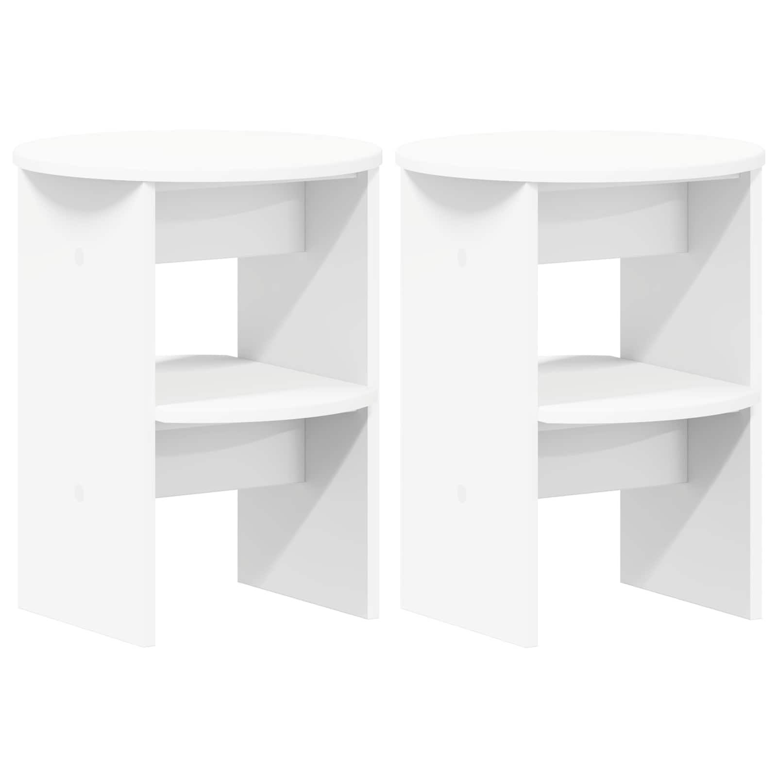 Pomoćni ormarić 2 pcs Bijeli Ø40 x 50 cm Konstrukcijsko drvo