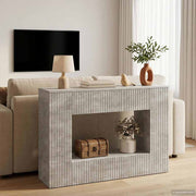 Konzolna stolica Prugasti Betonsko Siva 101 x 29 x 74 cm