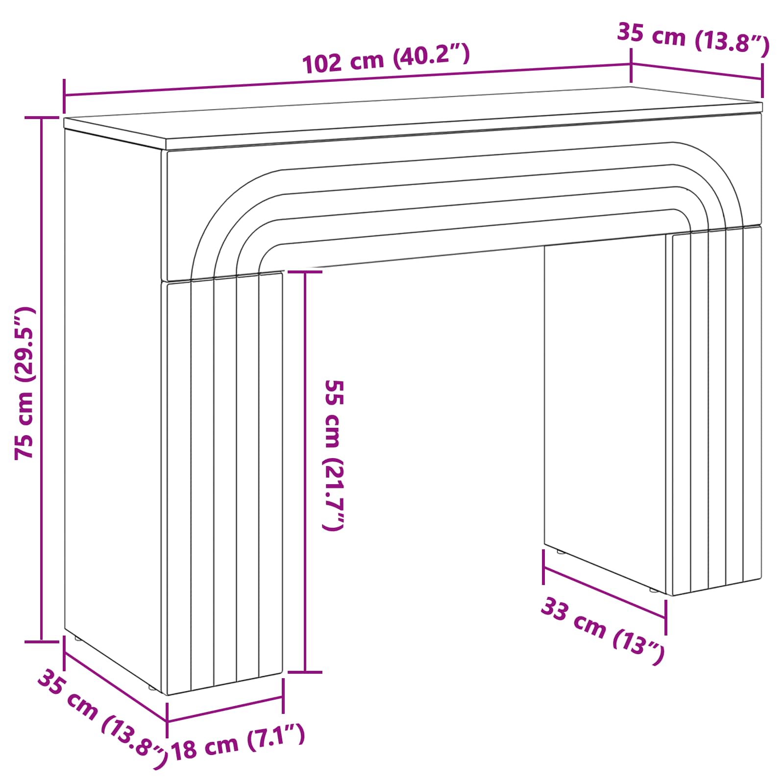 Kava Stol Bijela 102 x 35 x 75 cm Konstruirano drvo