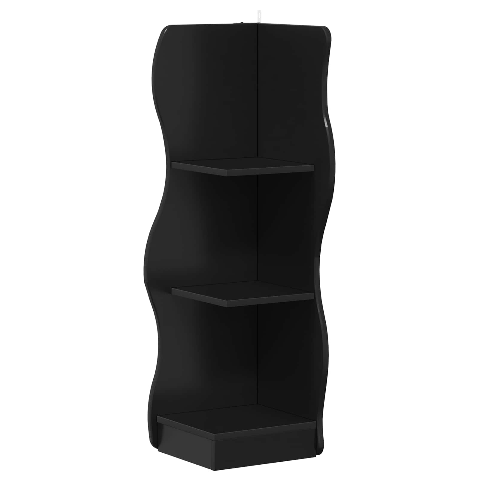 Kutna polica s policom Crna 34 x 33 x 102 cm Konstruirano drvo