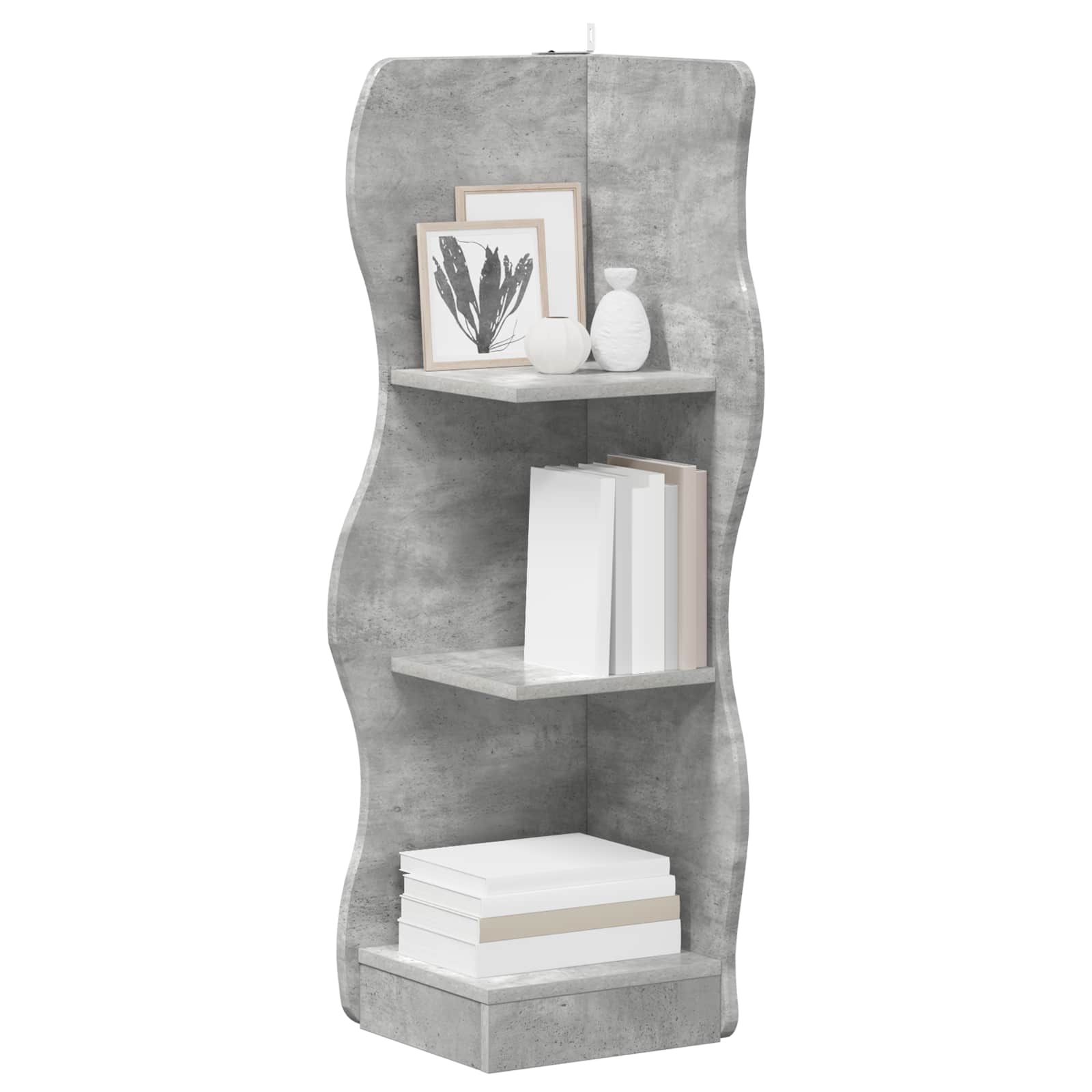 Kutna polica Betonska siva 34 x 33 x 102 cm Konstruirano drvo