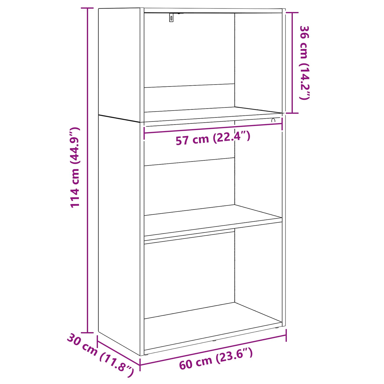 Polica Crni hrast 60 x 30 x 114 cm Konstruirano drvo