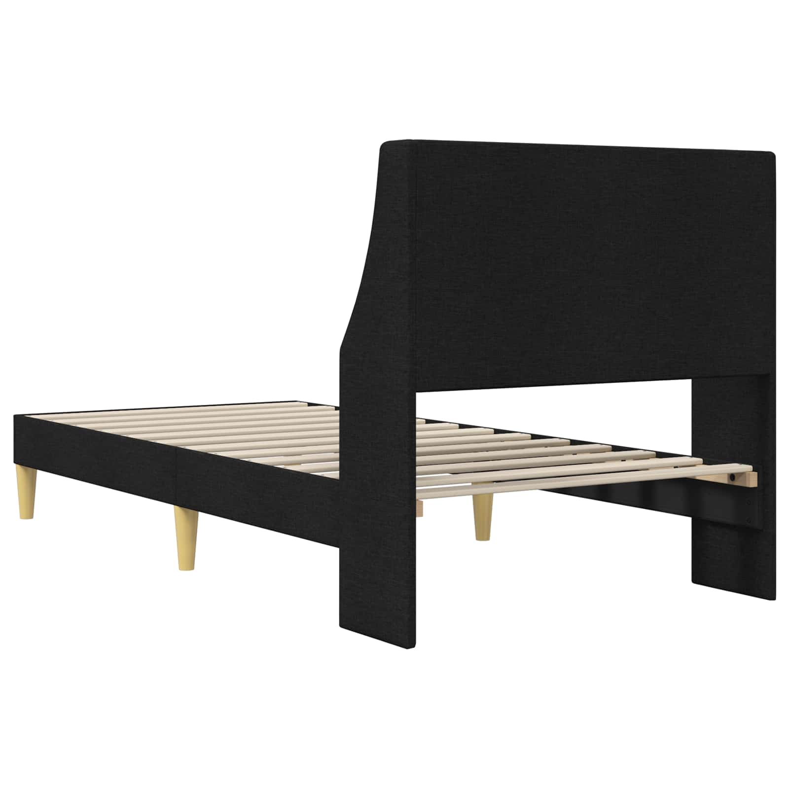 Krevetna konstrukcija Jednobojno Crna 90 x 200 cm tkanina