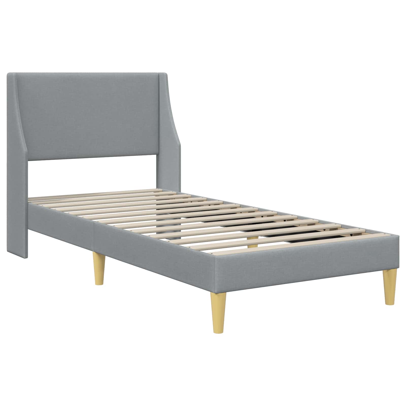 Krevetna konstrukcija Svijetlo siva 100 x 200 cm tkanina