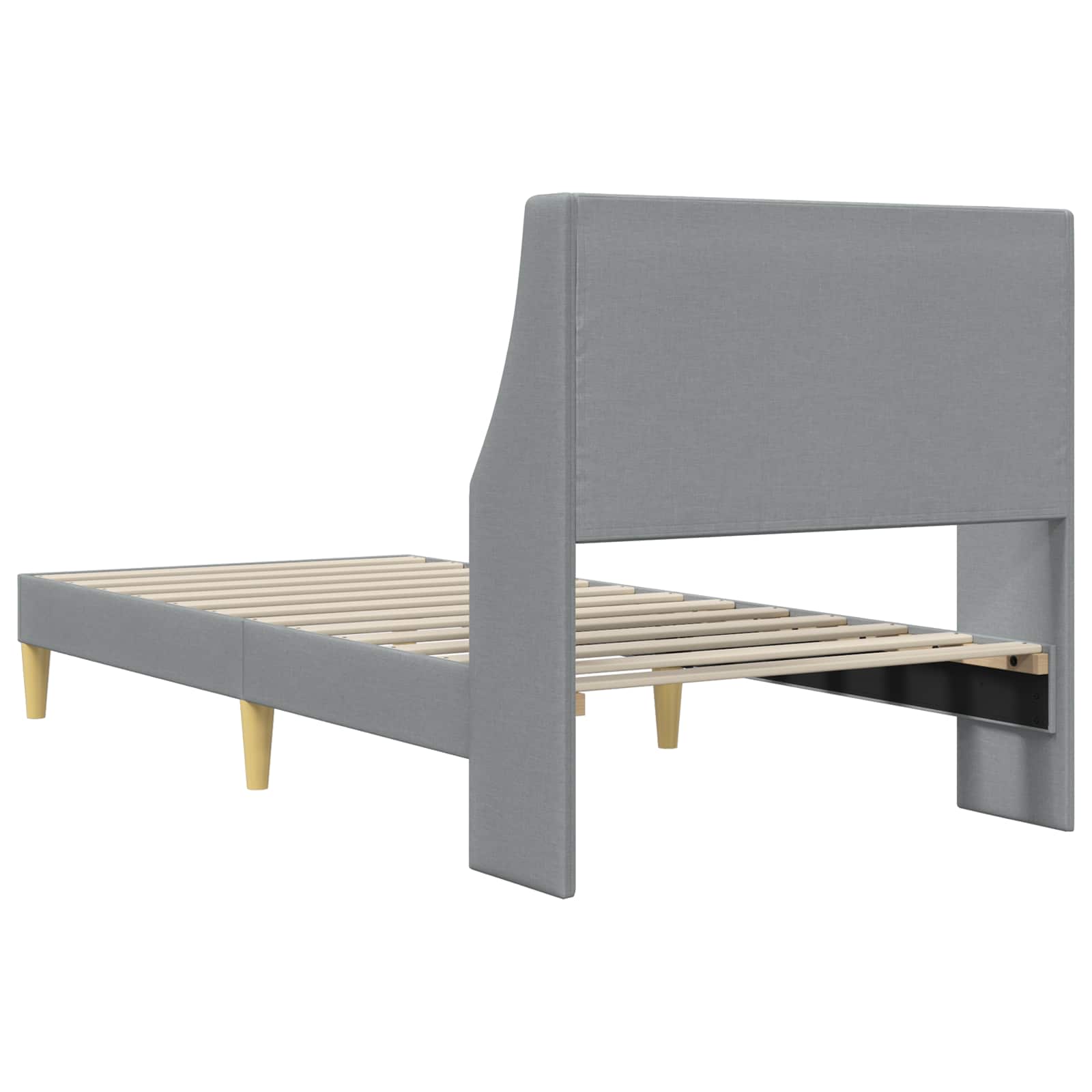 Krevetna konstrukcija Svijetlo siva 100 x 200 cm tkanina