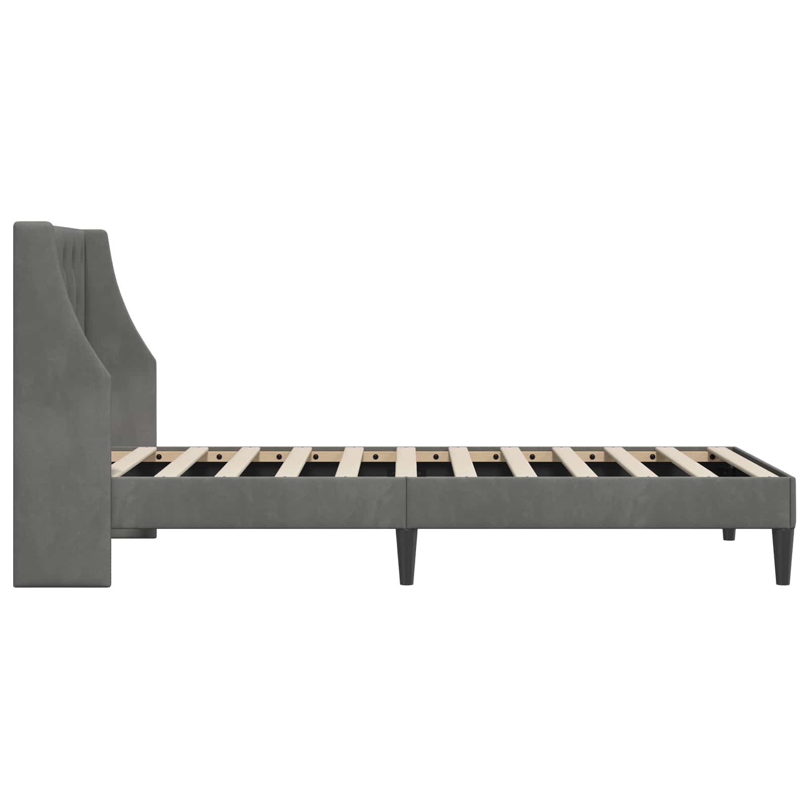 Krevetna konstrukcija Tamno siva 80 x 200 cm Baršun