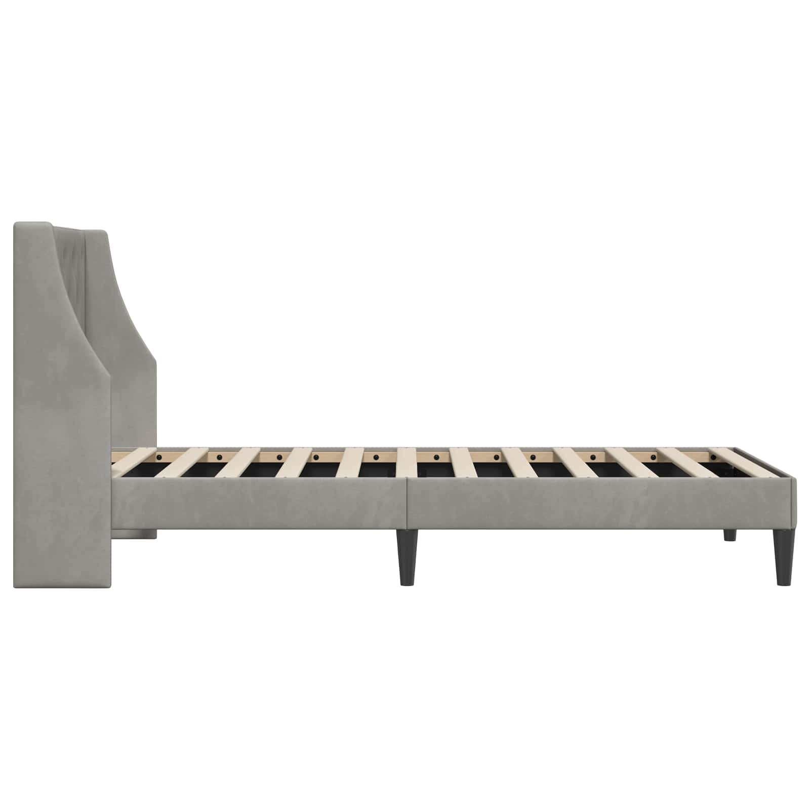 Krevetna konstrukcija Svijetlo siva 90 x 190 cm Baršun
