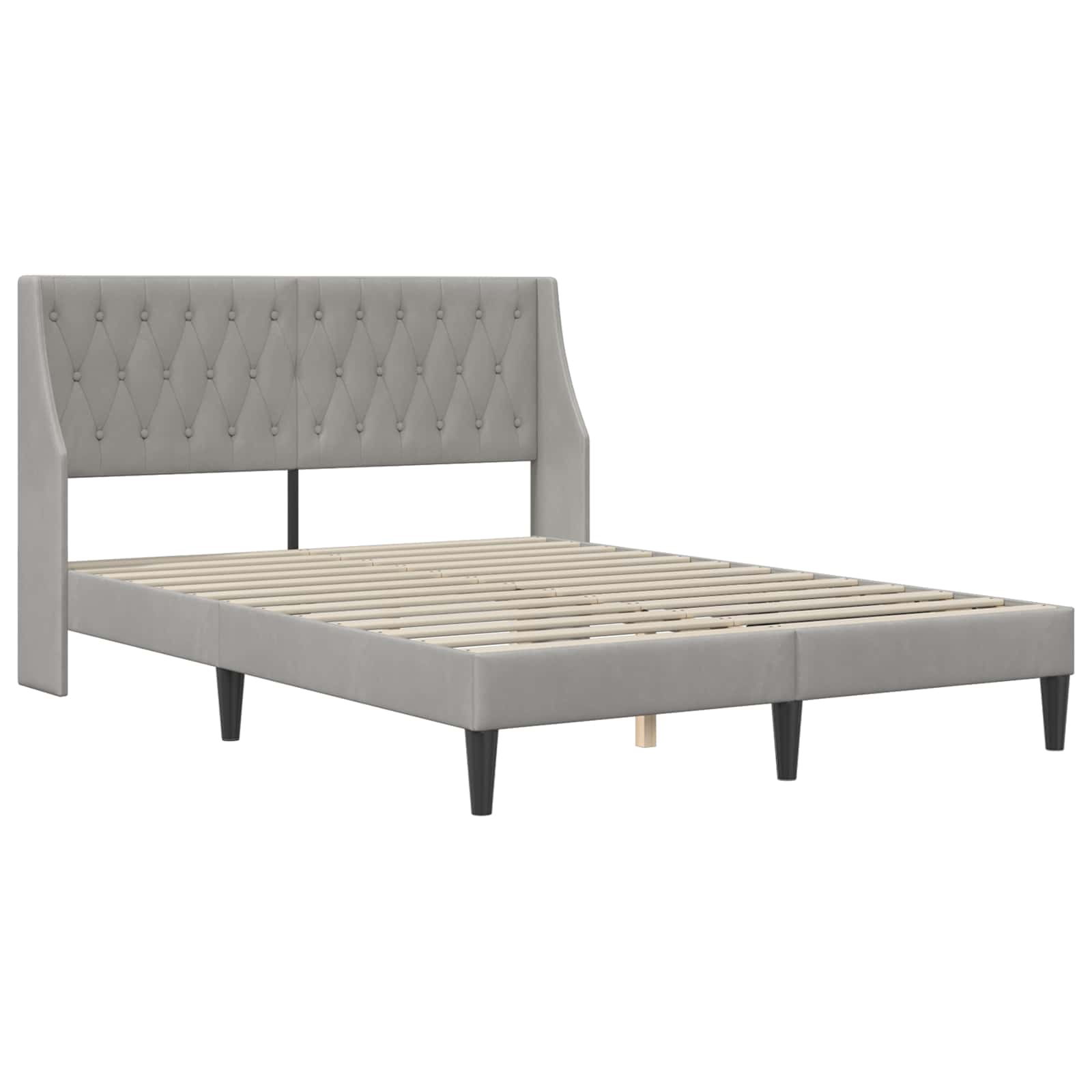 Krevetna konstrukcija Svijetlo siva 120 x 190 cm Baršun