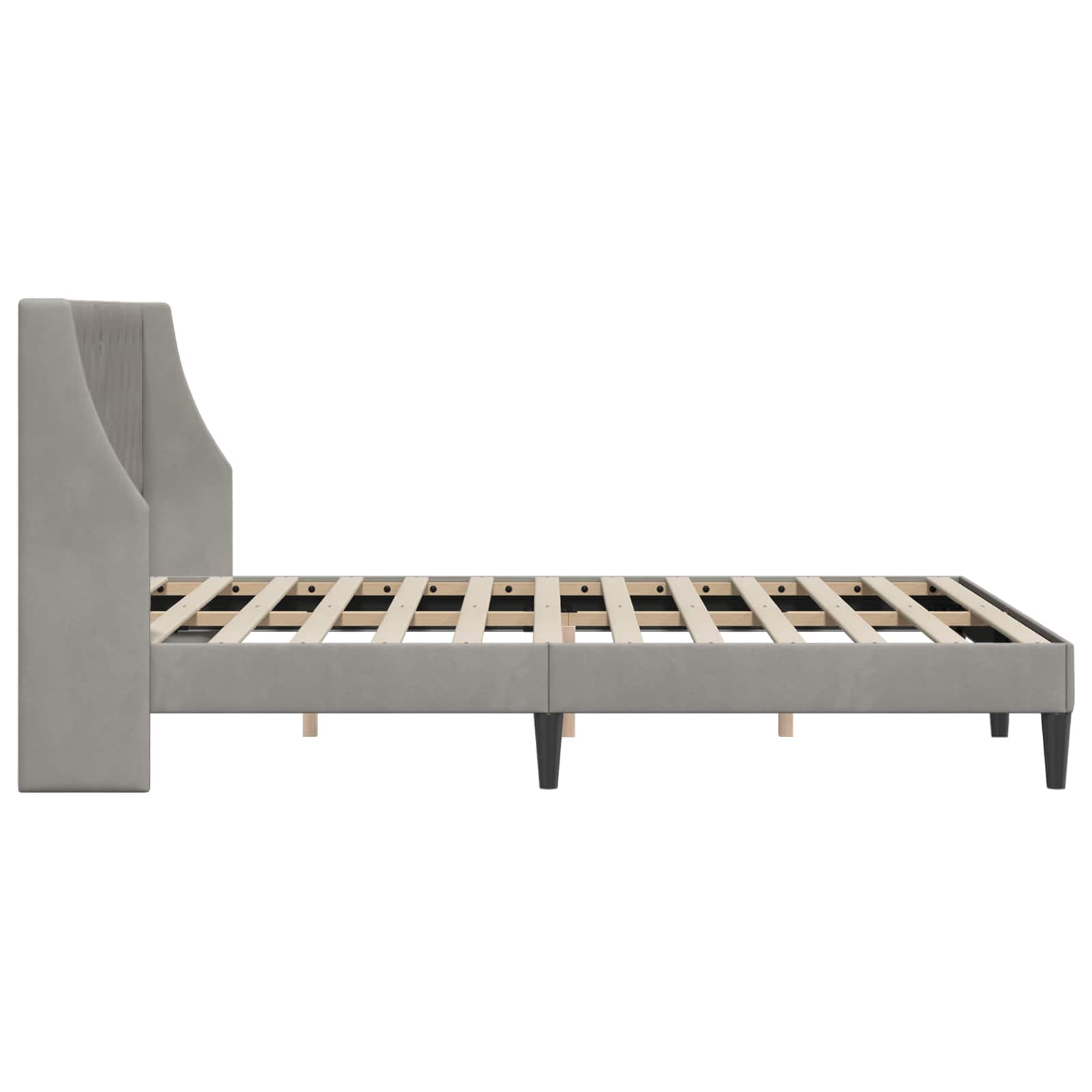 Krevetna konstrukcija Svijetlo siva 140 x 190 cm Baršun