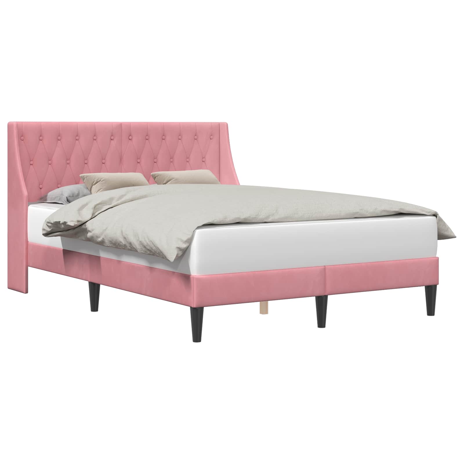 Krevetna konstrukcija Ružičasta 140 x 190 cm Baršun