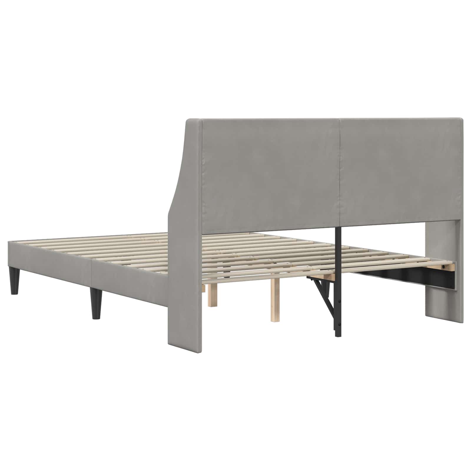 Krevetna konstrukcija Svijetlo siva 160 x 200 cm Baršun