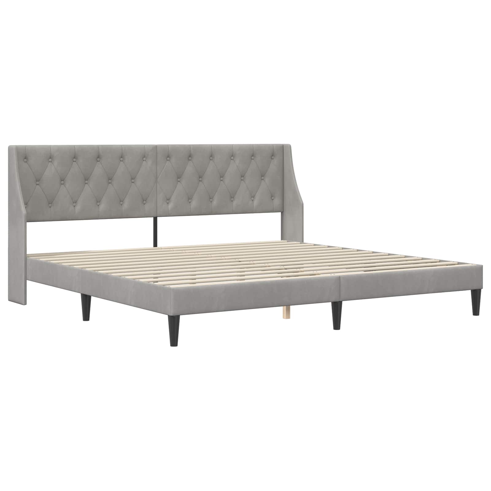 Krevetna konstrukcija Svijetlo siva 180 x 200 cm Baršun