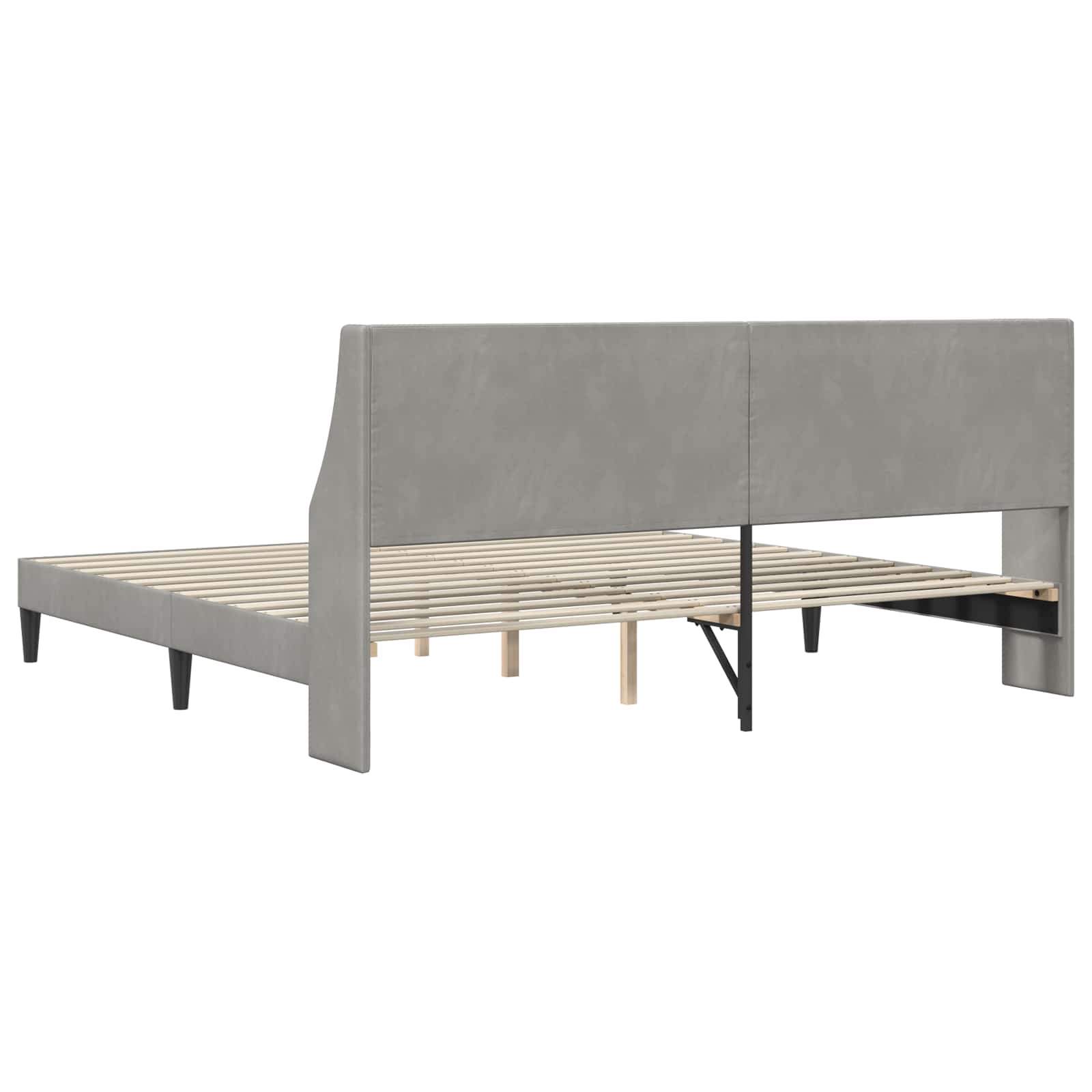 Krevetna konstrukcija Svijetlo siva 180 x 200 cm Baršun