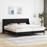 Krevetna konstrukcija s uzglavljem Crna 180 x 200 cm Baršun