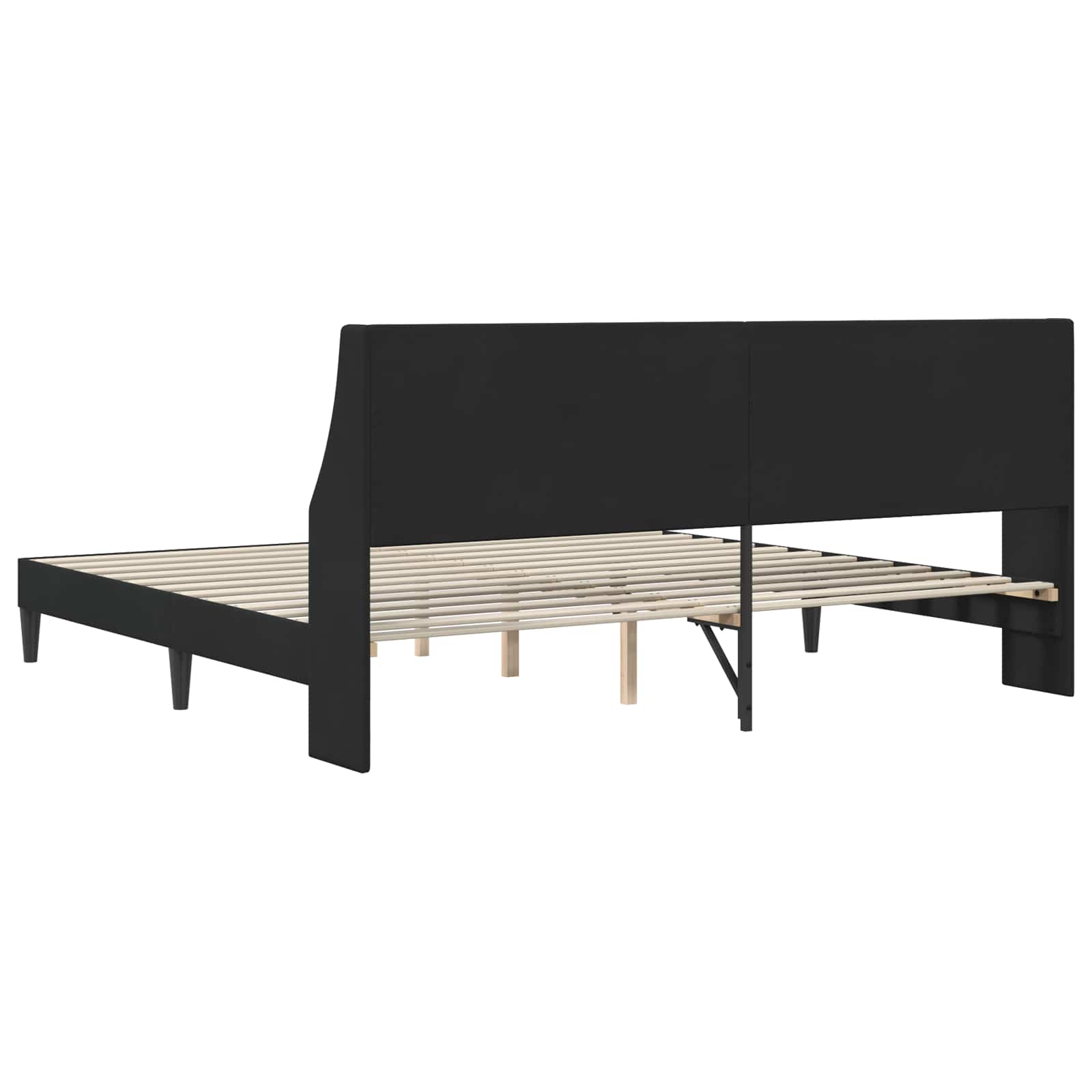 Krevetna konstrukcija s uzglavljem Crna 180 x 200 cm Baršun
