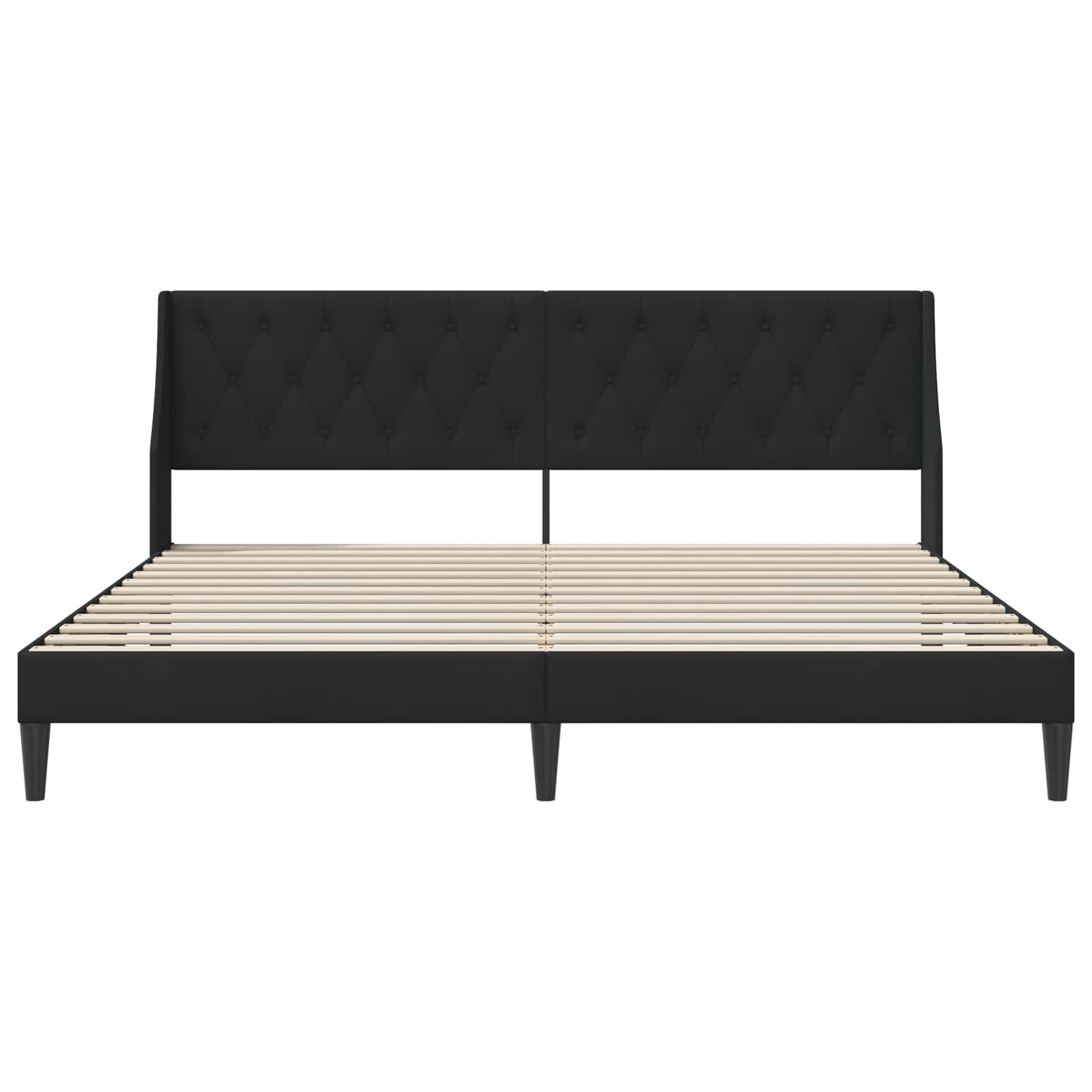 Krevetna konstrukcija s uzglavljem Crna 180 x 200 cm Baršun