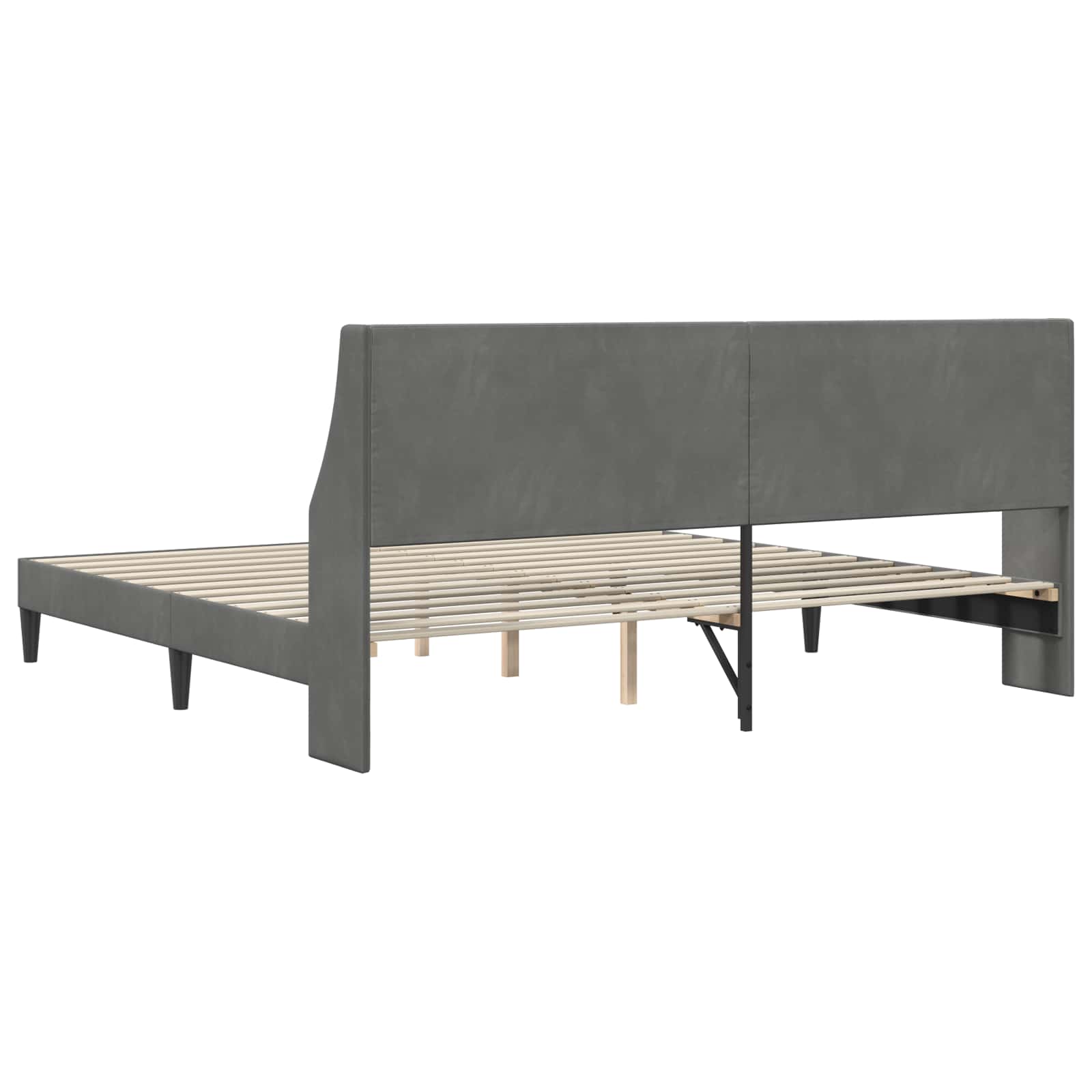 Krevetna konstrukcija Tamno siva 200 x 200 cm Baršun