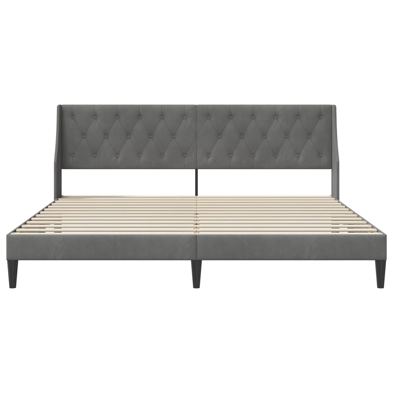 Krevetna konstrukcija Tamno siva 200 x 200 cm Baršun
