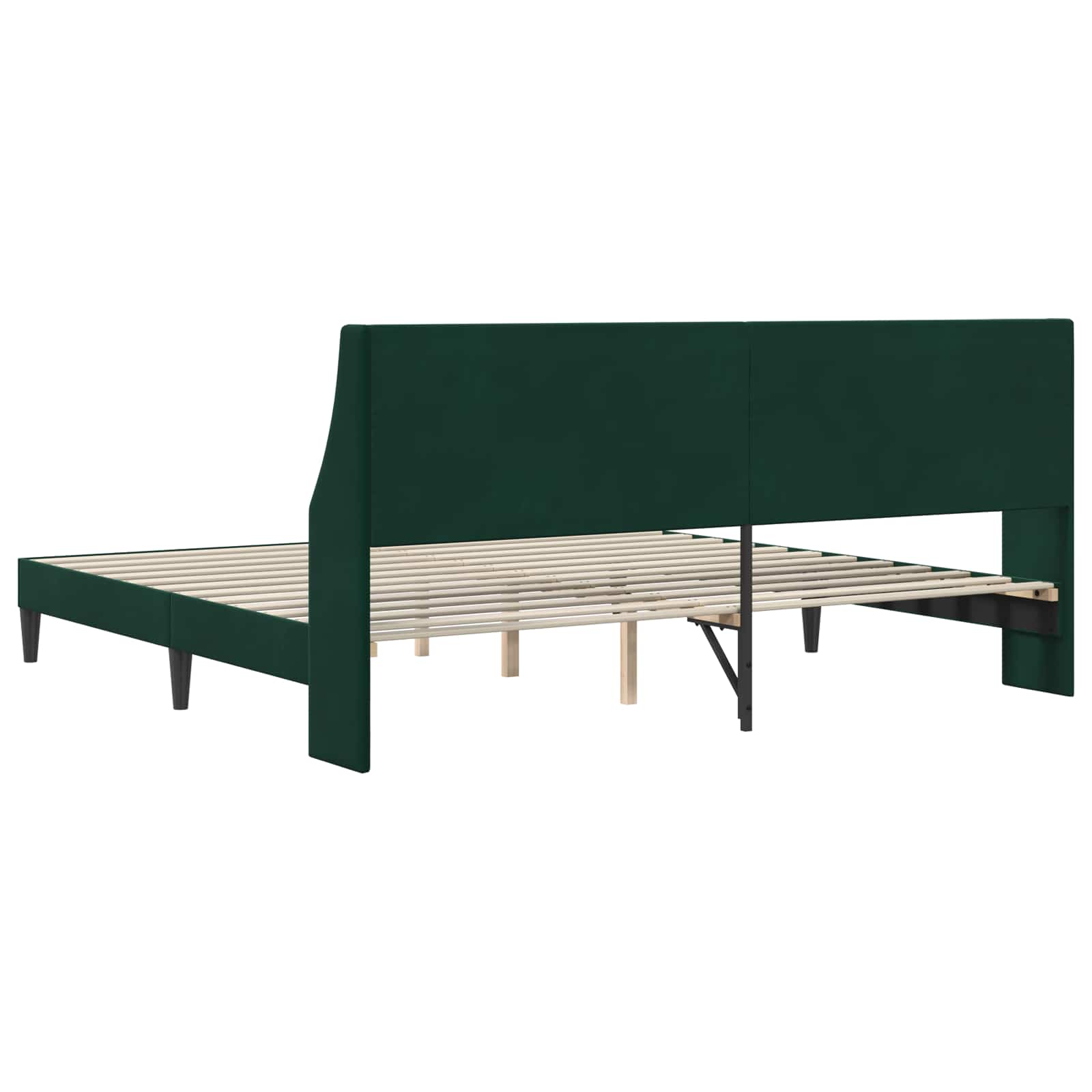 Krevetna konstrukcija Tamnozelena 200 x 200 cm Baršun