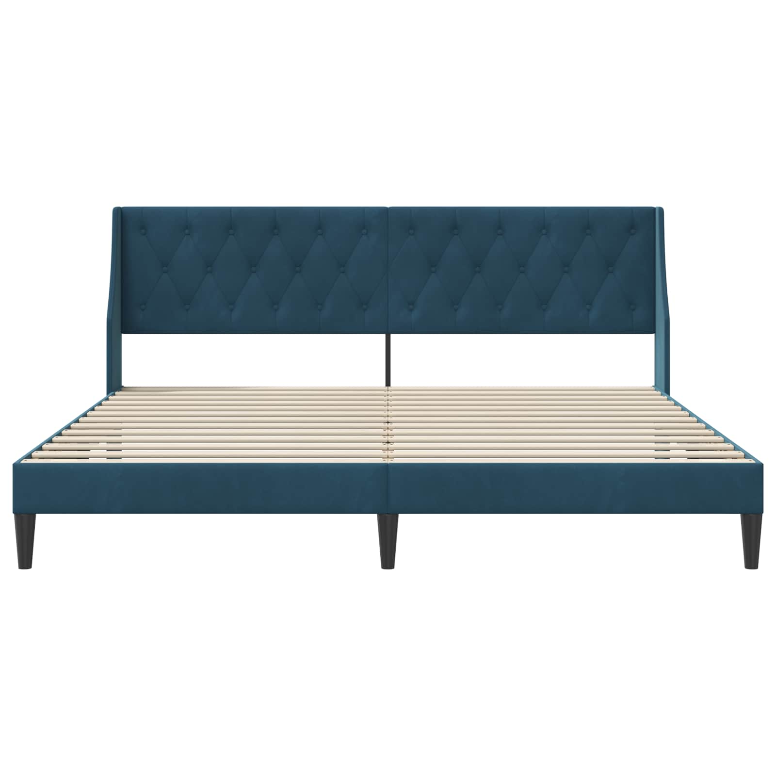 Krevetna konstrukcija s uzglavljem Plava 200 x 200 cm Baršun