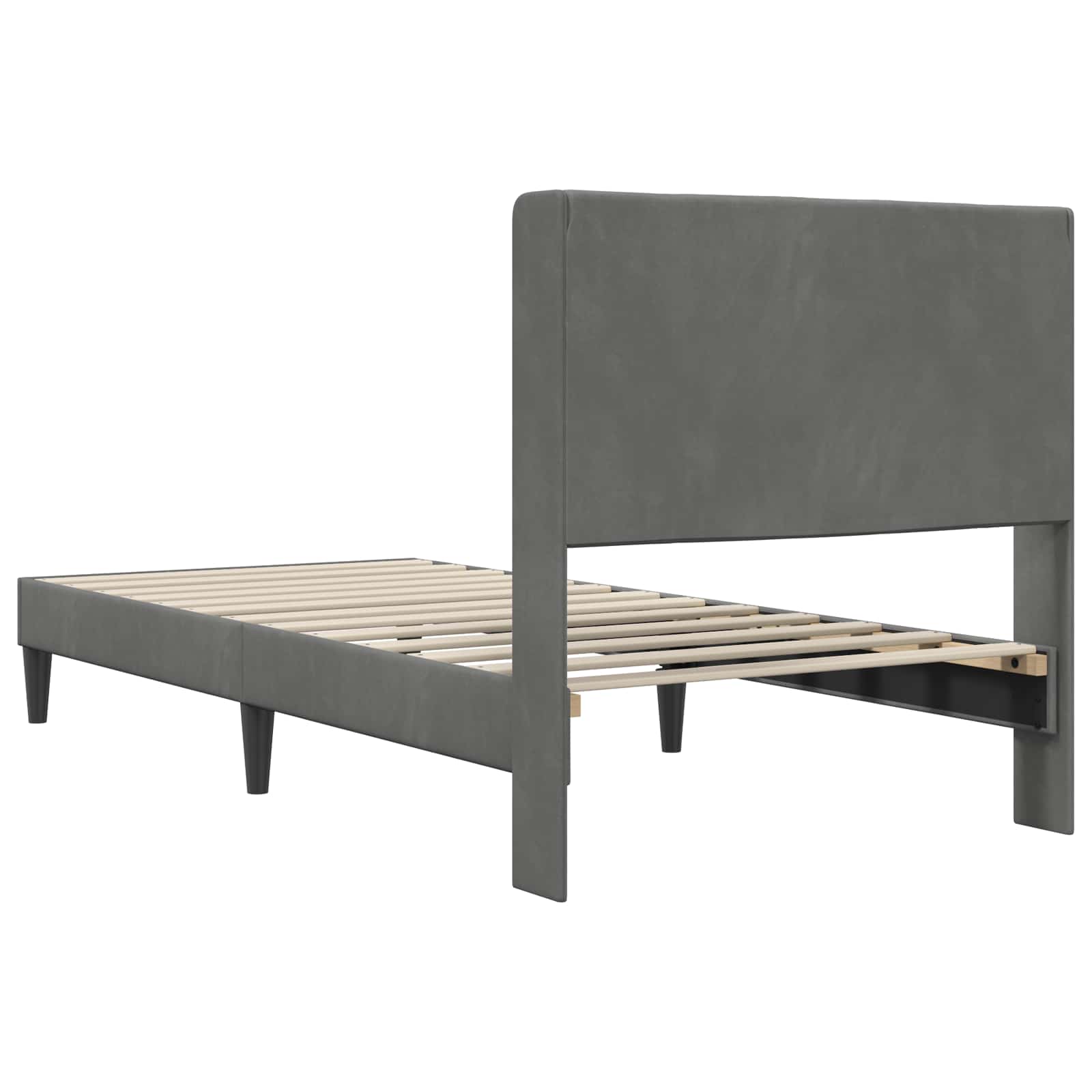 Krevetna konstrukcija s uzglavljem Tamnosiva 80 x 200 cm Baršun