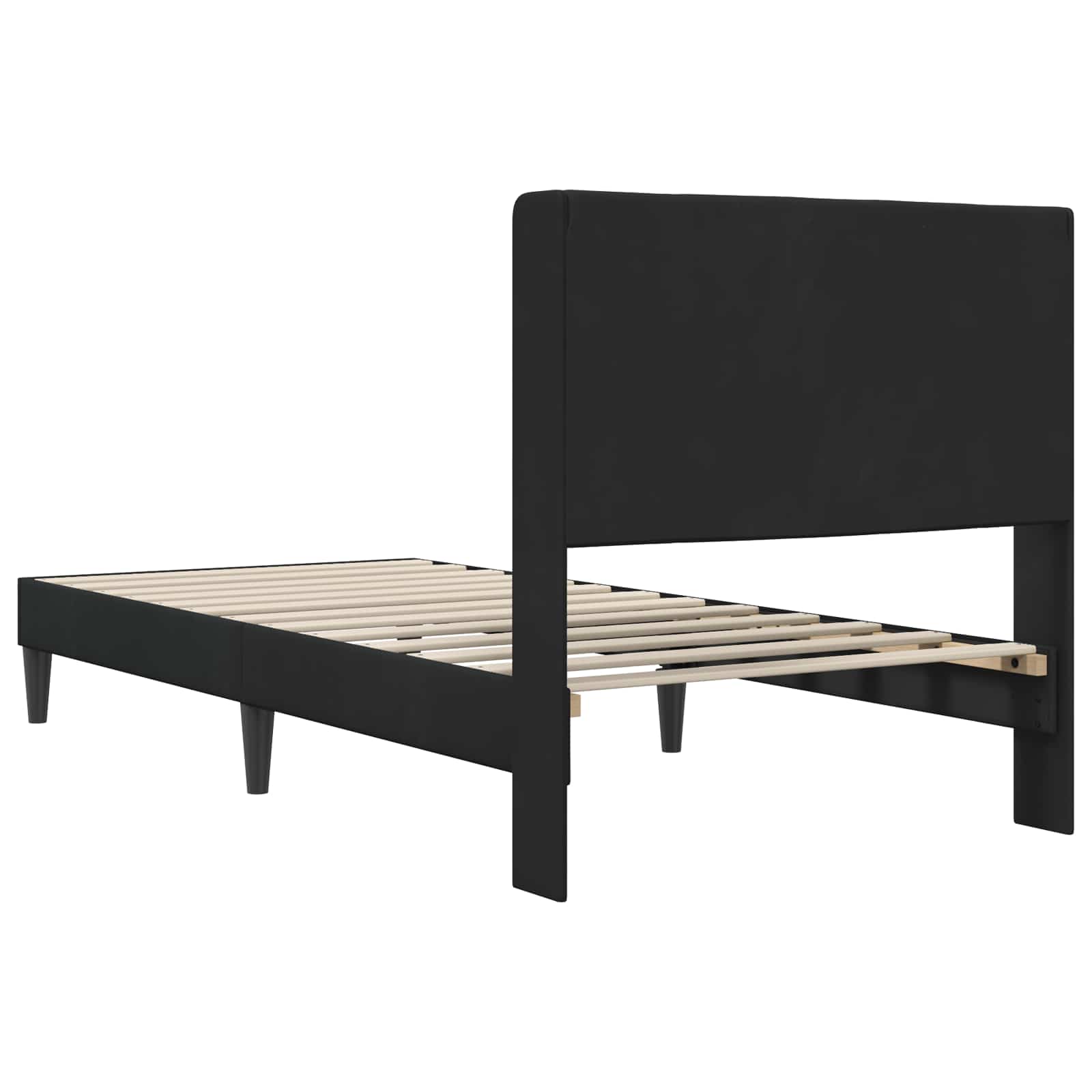 Krevetna konstrukcija s uzglavljem Crna 80 x 200 cm Baršun