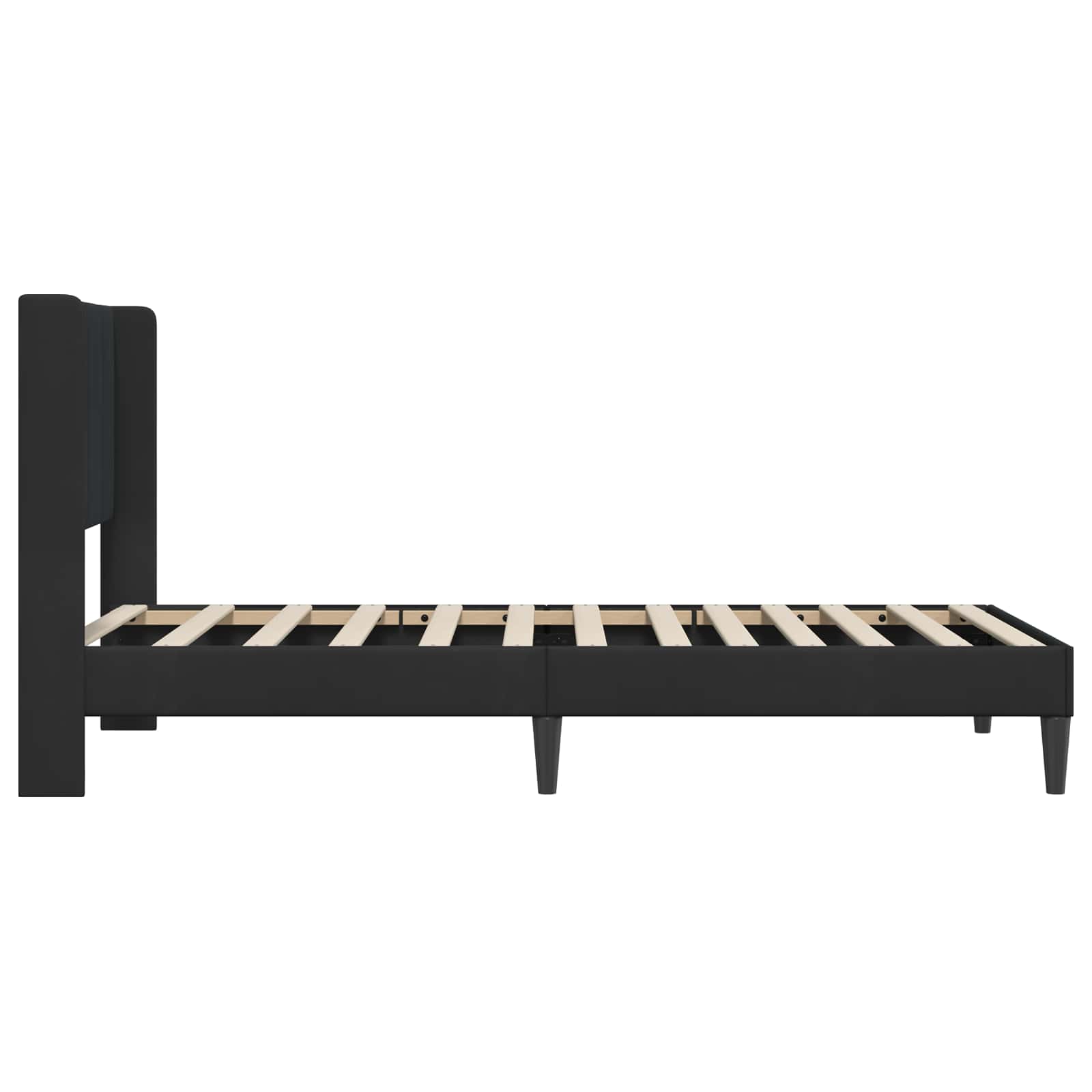Krevetna konstrukcija s uzglavljem Crna 90 x 190 cm Baršun