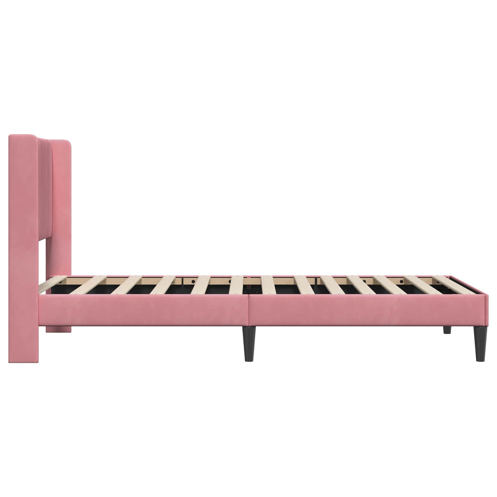 Krevetna konstrukcija s uzglavljem Ružičasta 90 x 200 cm Baršun