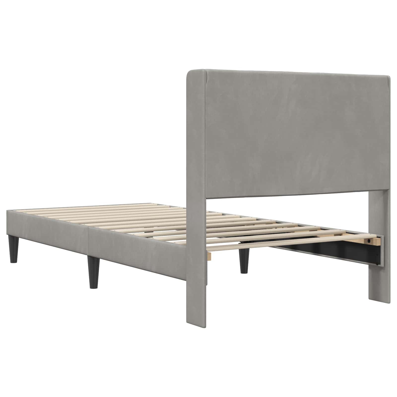 Krevetna konstrukcija Svjetlosiva 100 x 200 cm Baršun