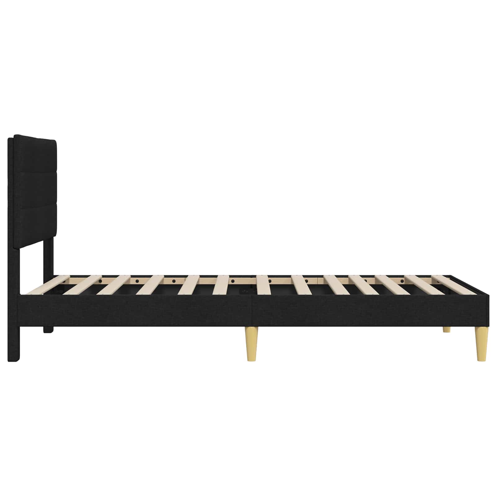 Krevetna konstrukcija s uzglavljem Crna 90 x 190 cm Tkanina