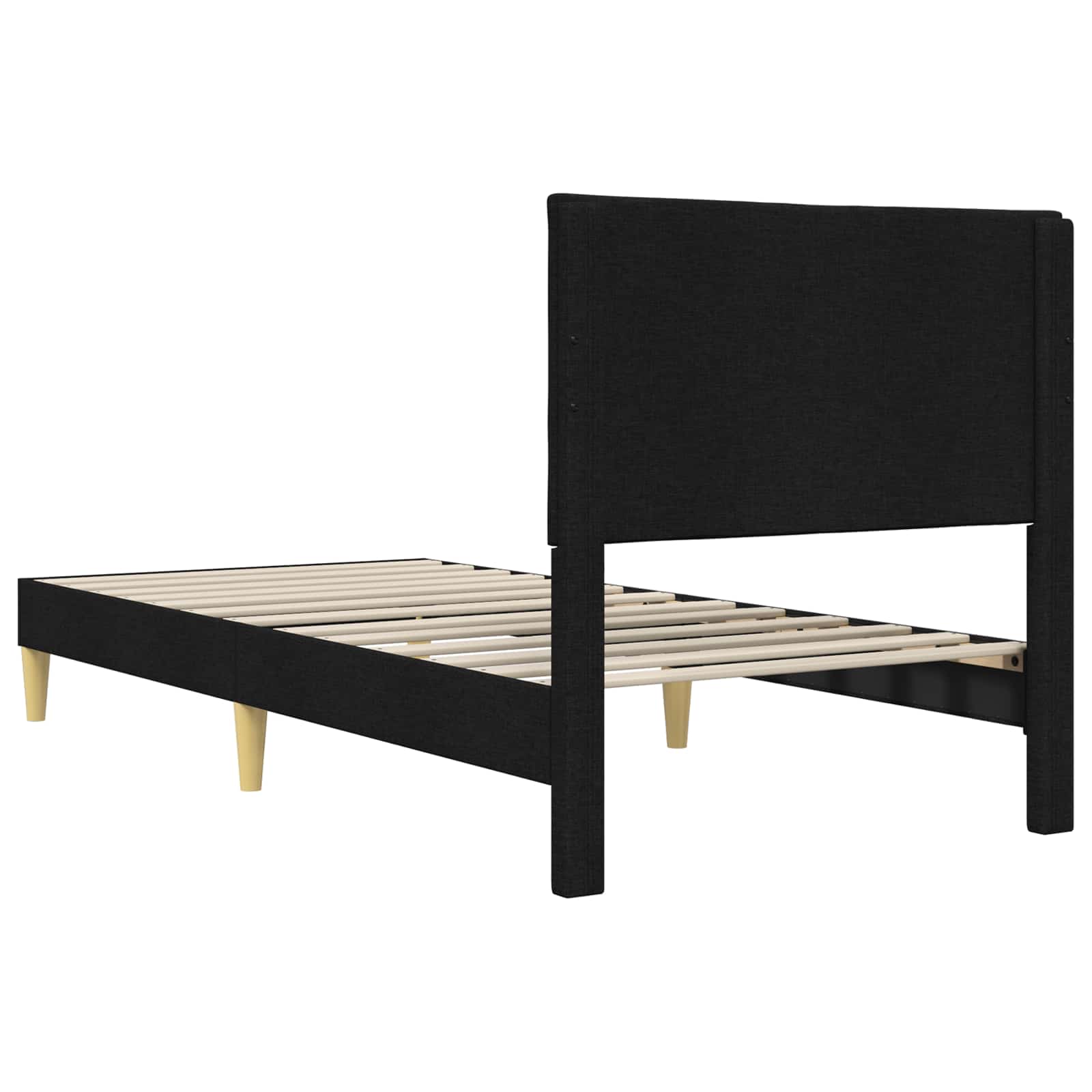 Krevetna konstrukcija s uzglavljem Crna 100 x 200 cm Tkanina