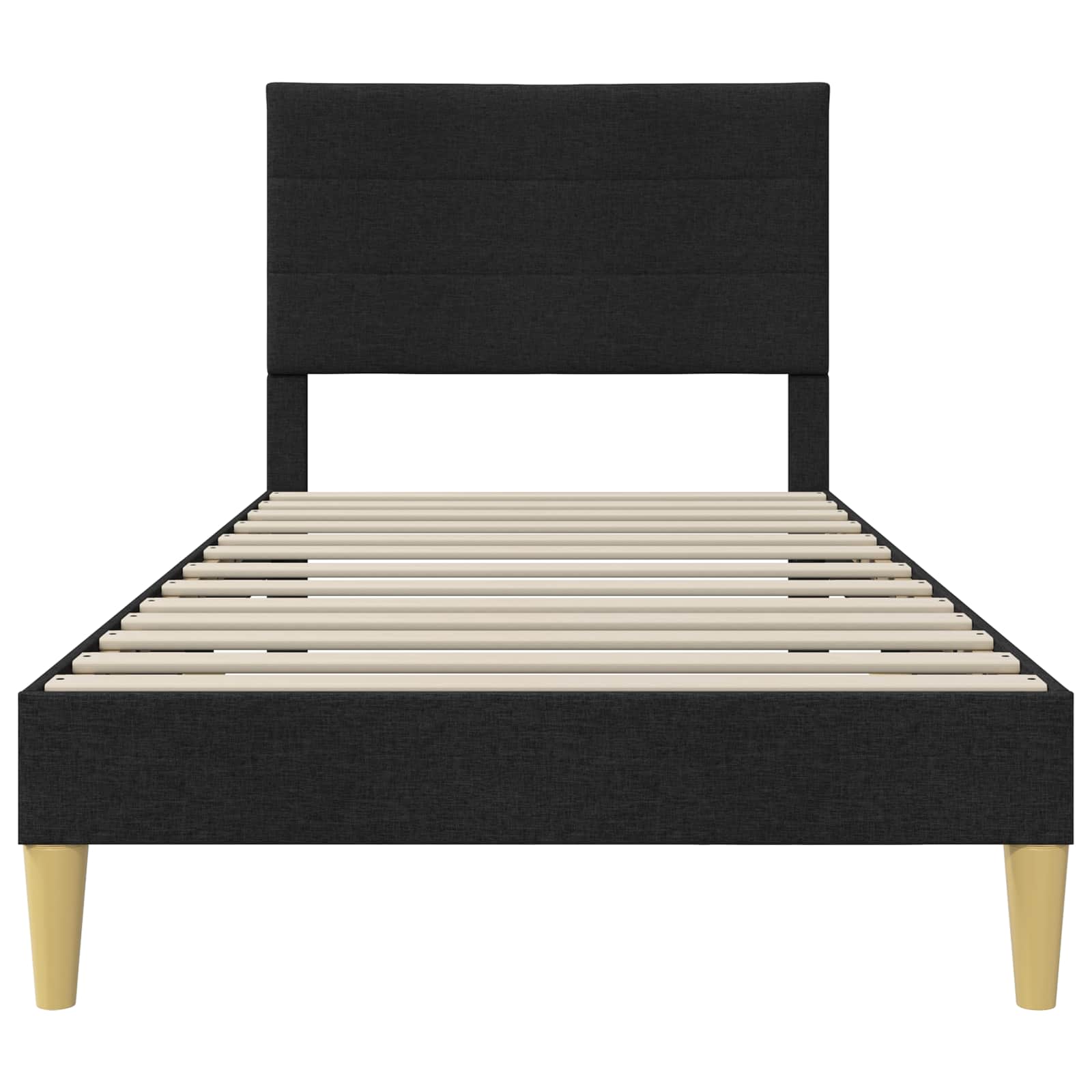 Krevetna konstrukcija s uzglavljem Crna 100 x 200 cm Tkanina