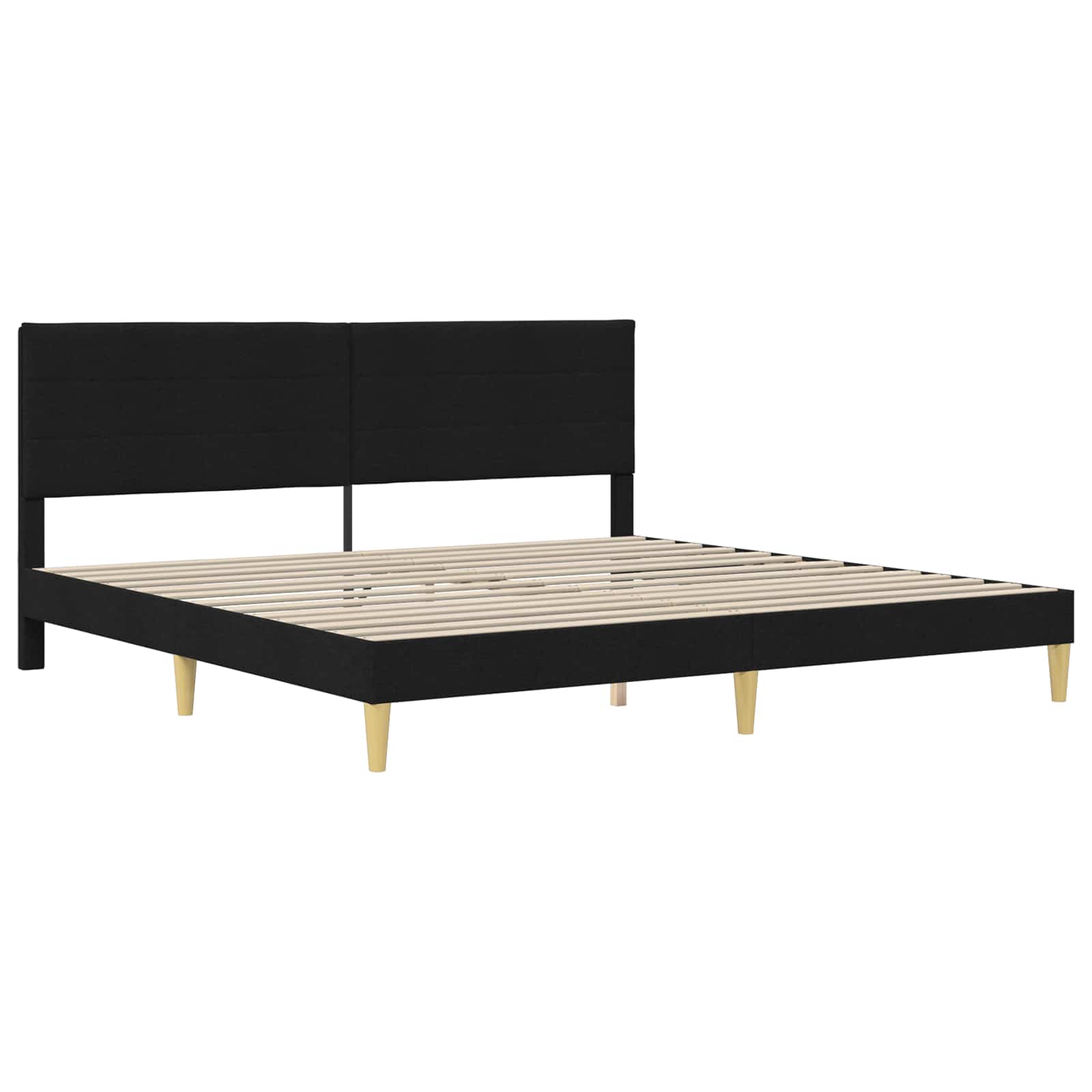 Krevetna konstrukcija s uzglavljem Crna 180 x 200 cm Tkanina