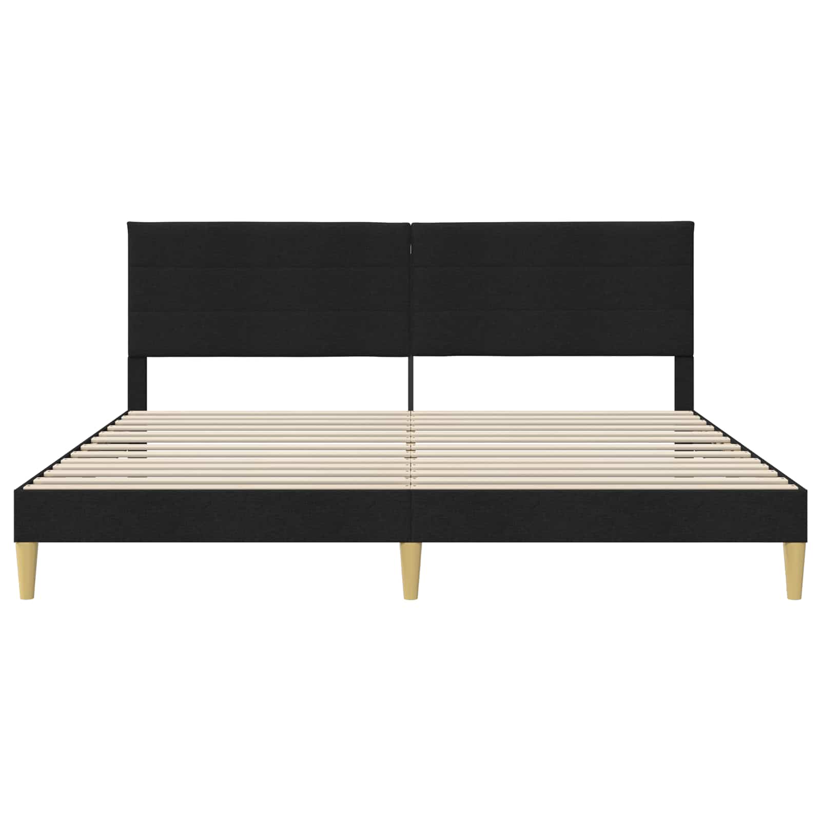 Krevetna konstrukcija s uzglavljem Crna 200 x 200 cm Tkanina