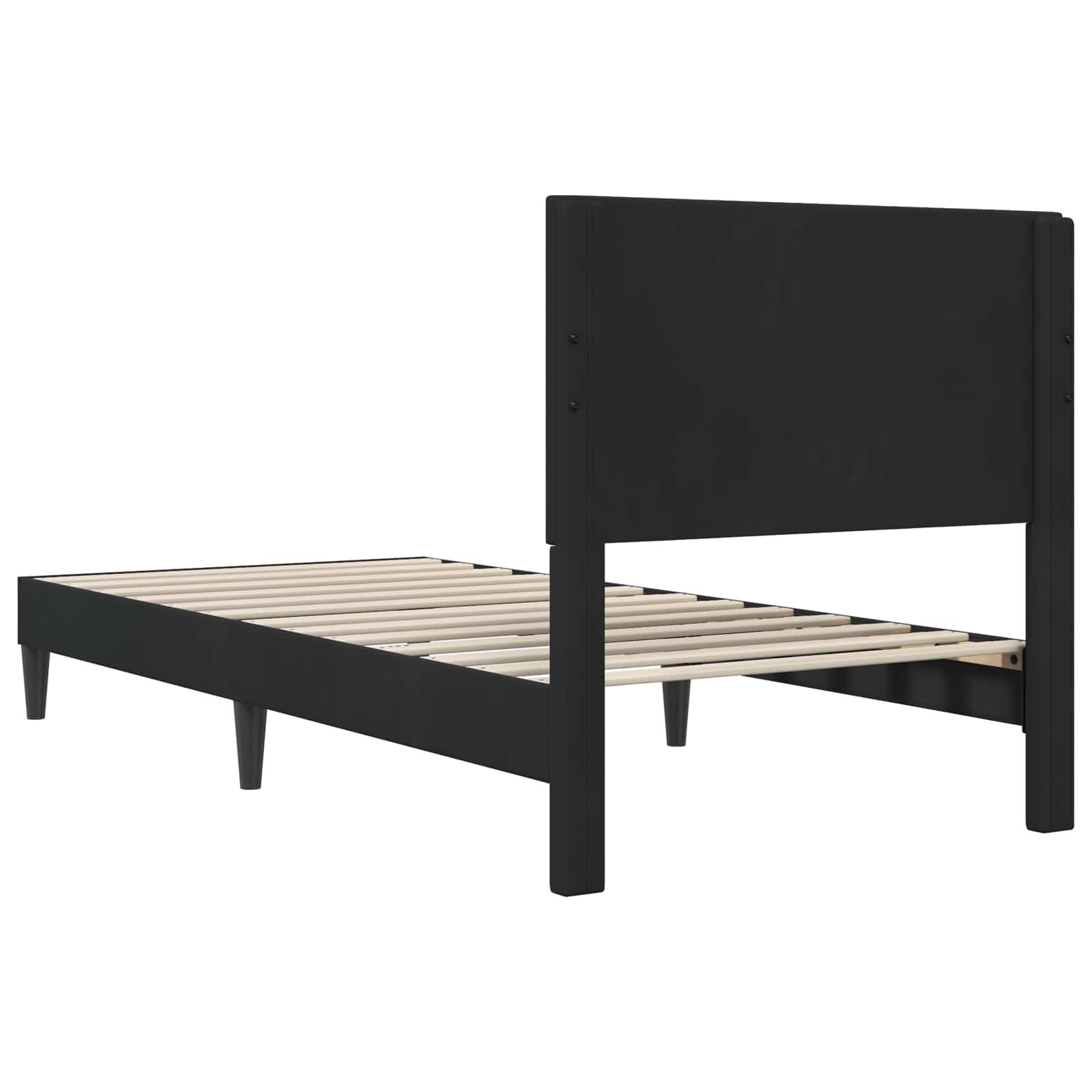 Krevetna konstrukcija s uzglavljem Crna 100 x 200 cm Baršun