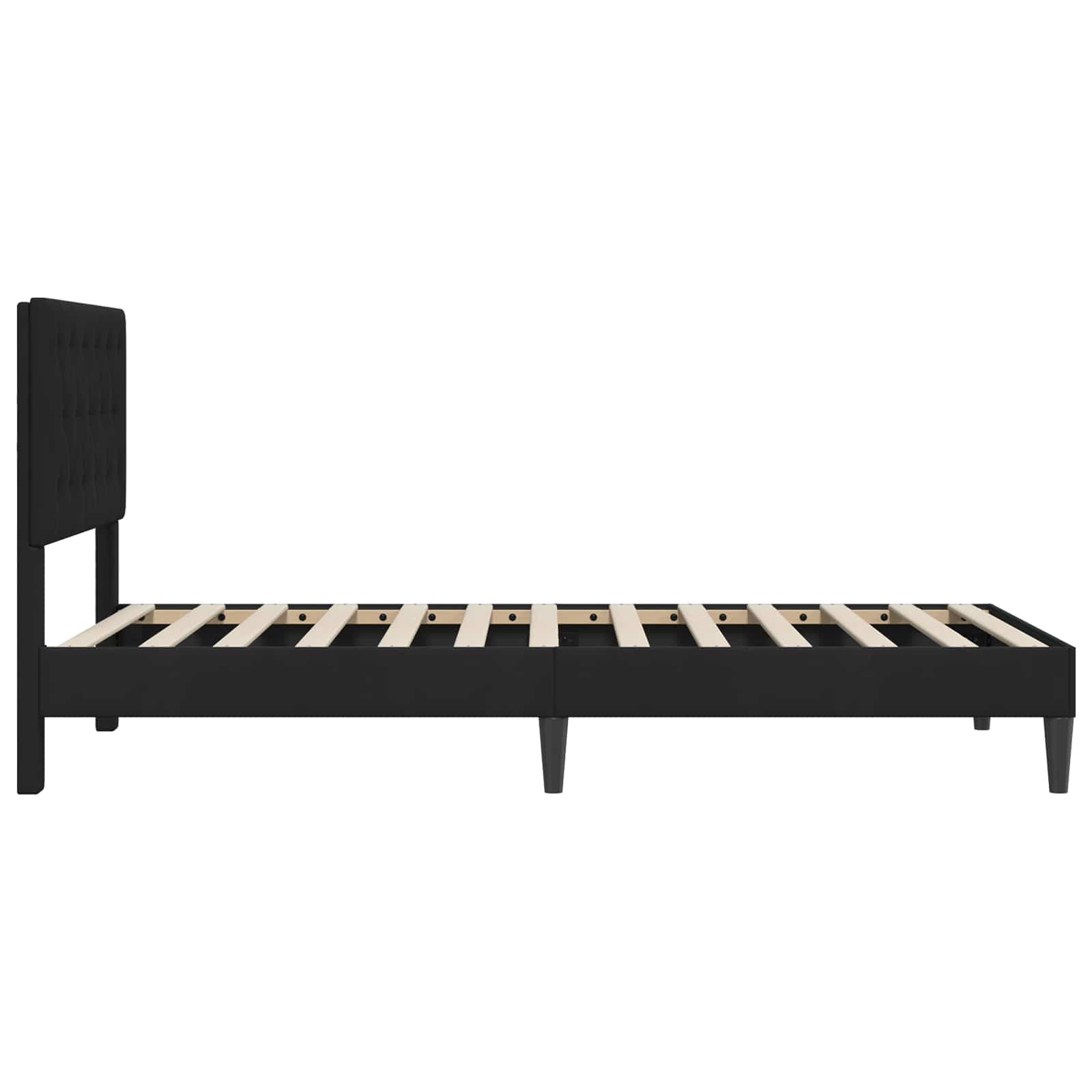 Krevetna konstrukcija s uzglavljem Crna 100 x 200 cm Baršun