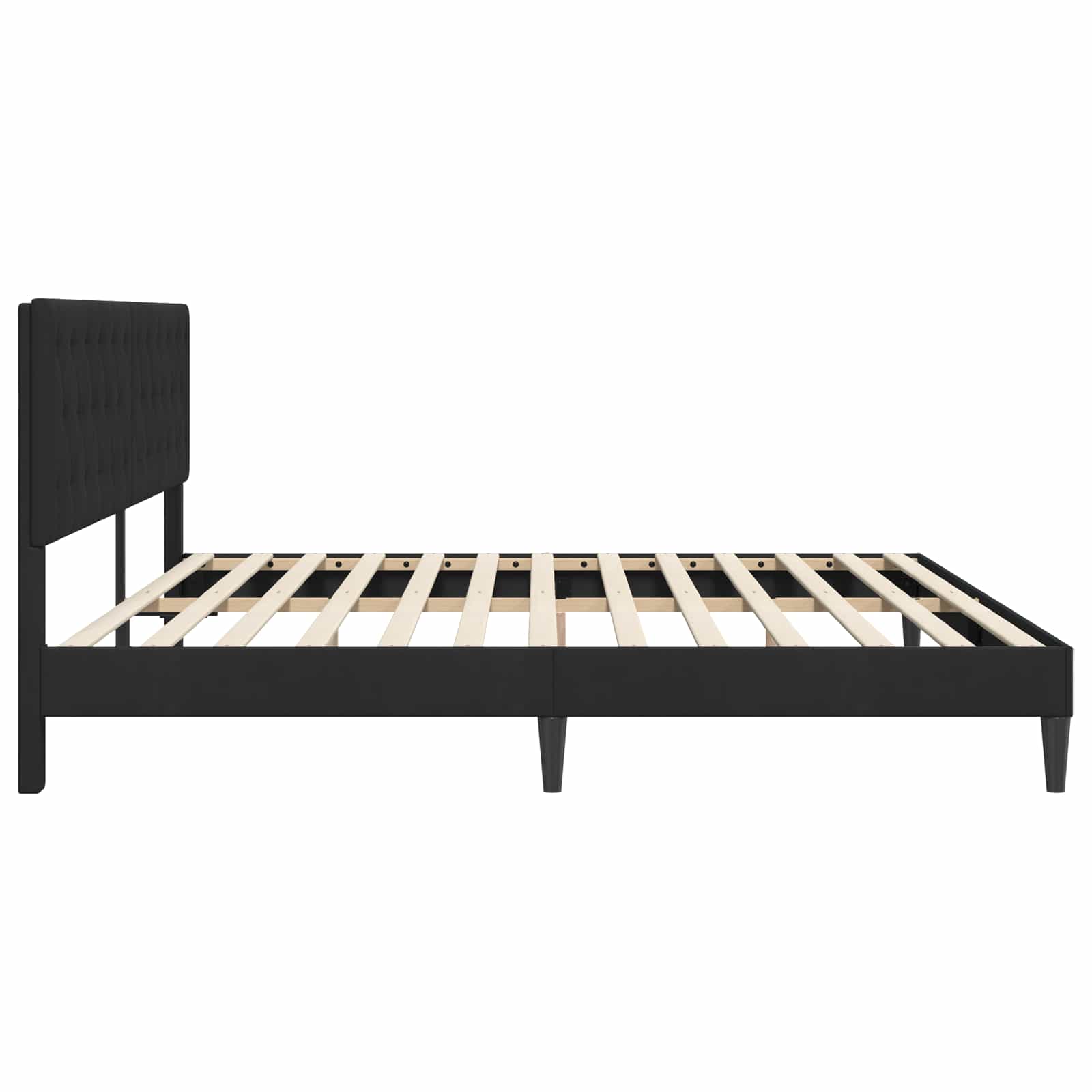 Krevetna konstrukcija s uzglavljem Crna 180 x 200 cm Baršun