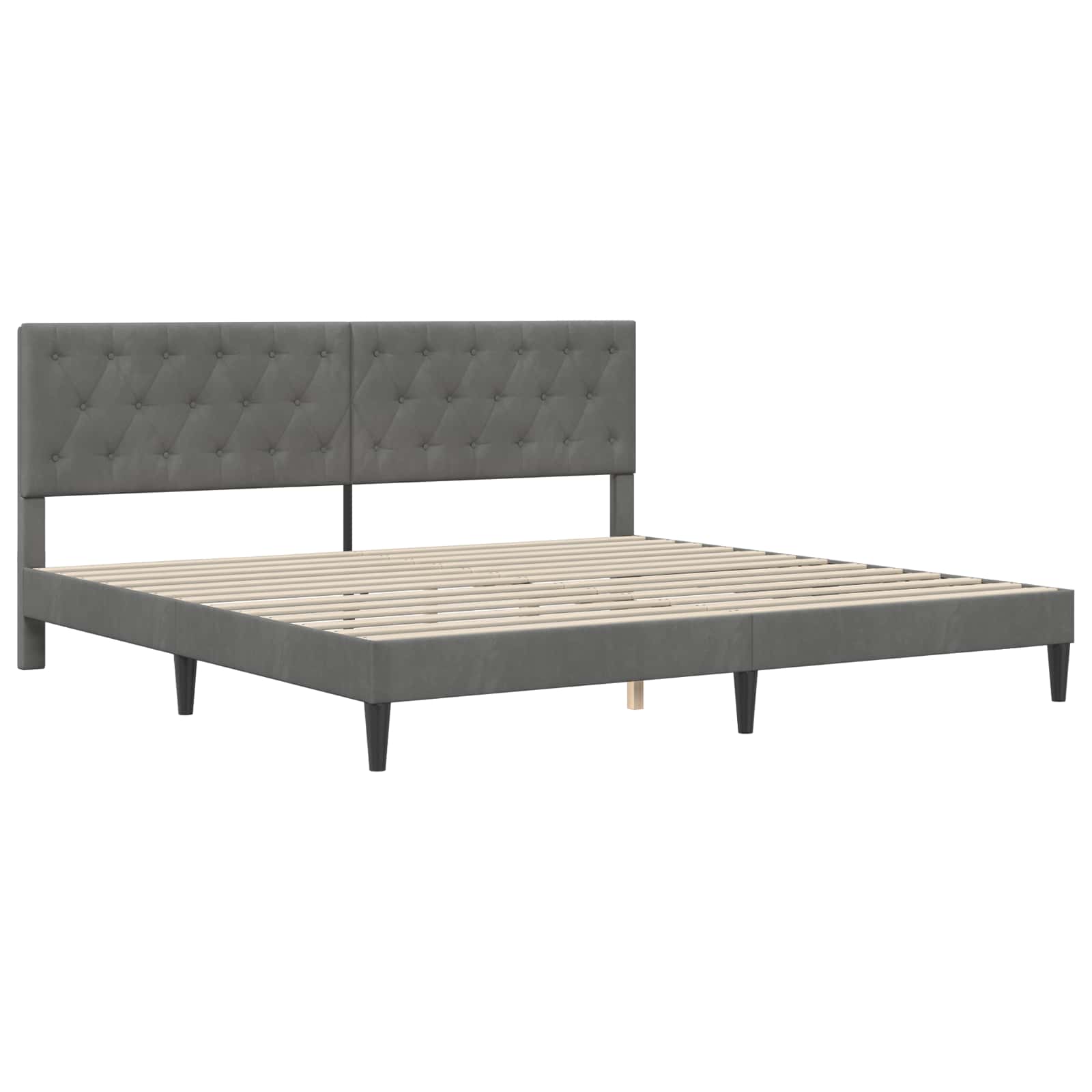 Krevetna konstrukcija Tamnosiva 200 x 200 cm Baršun