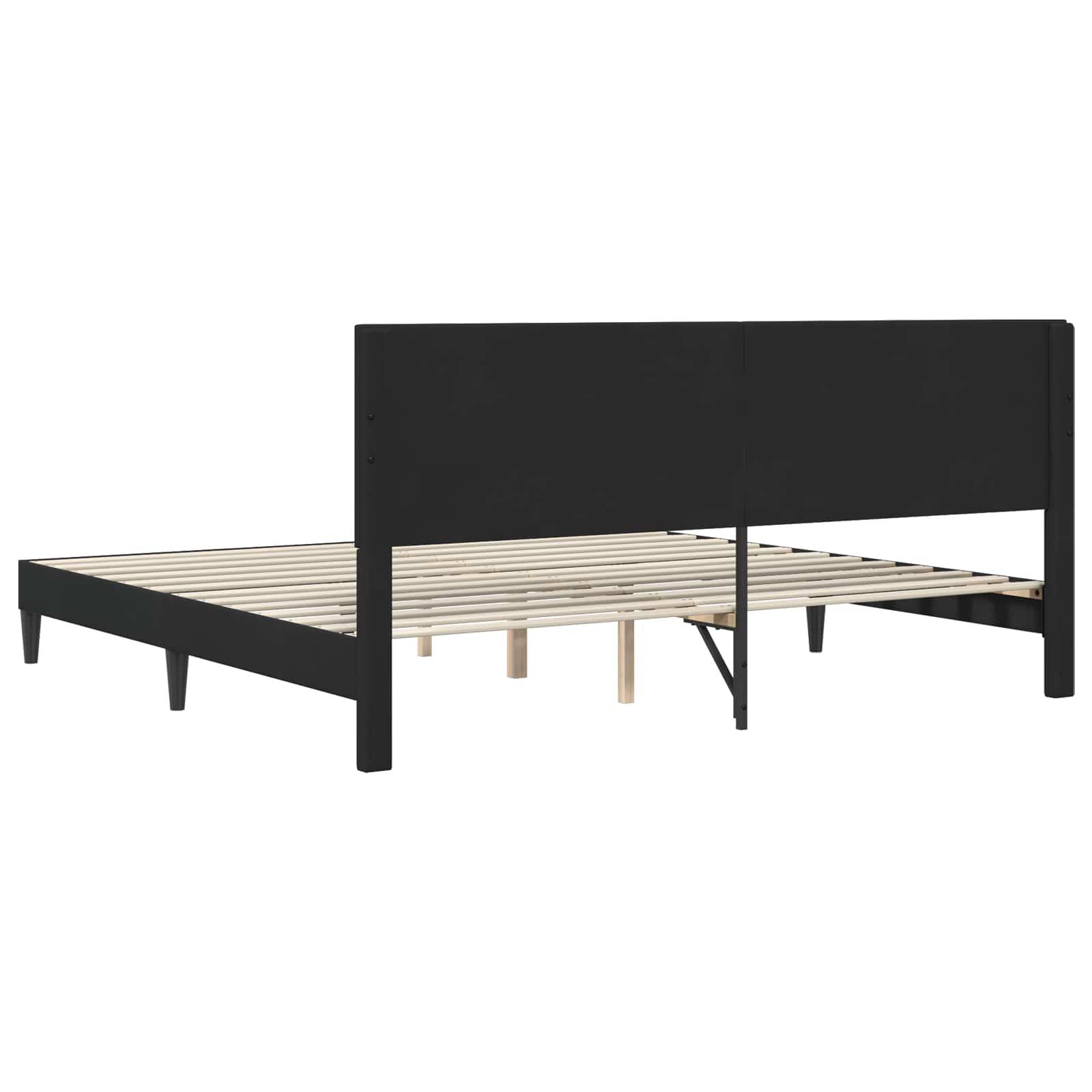 Krevetna konstrukcija s uzglavljem Crna 200 x 200 cm Baršun