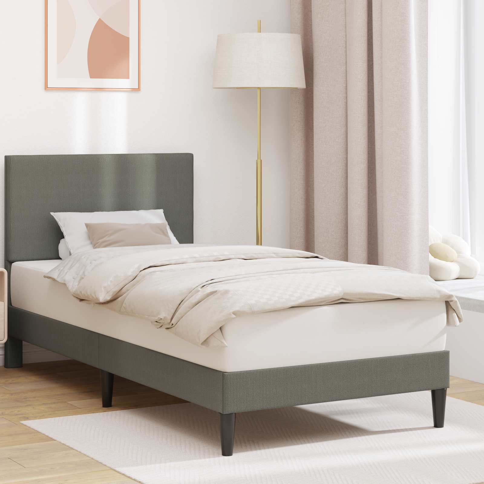 Krevetna konstrukcija Svjetlosiva 90 x 200 cm Kordura tekstil