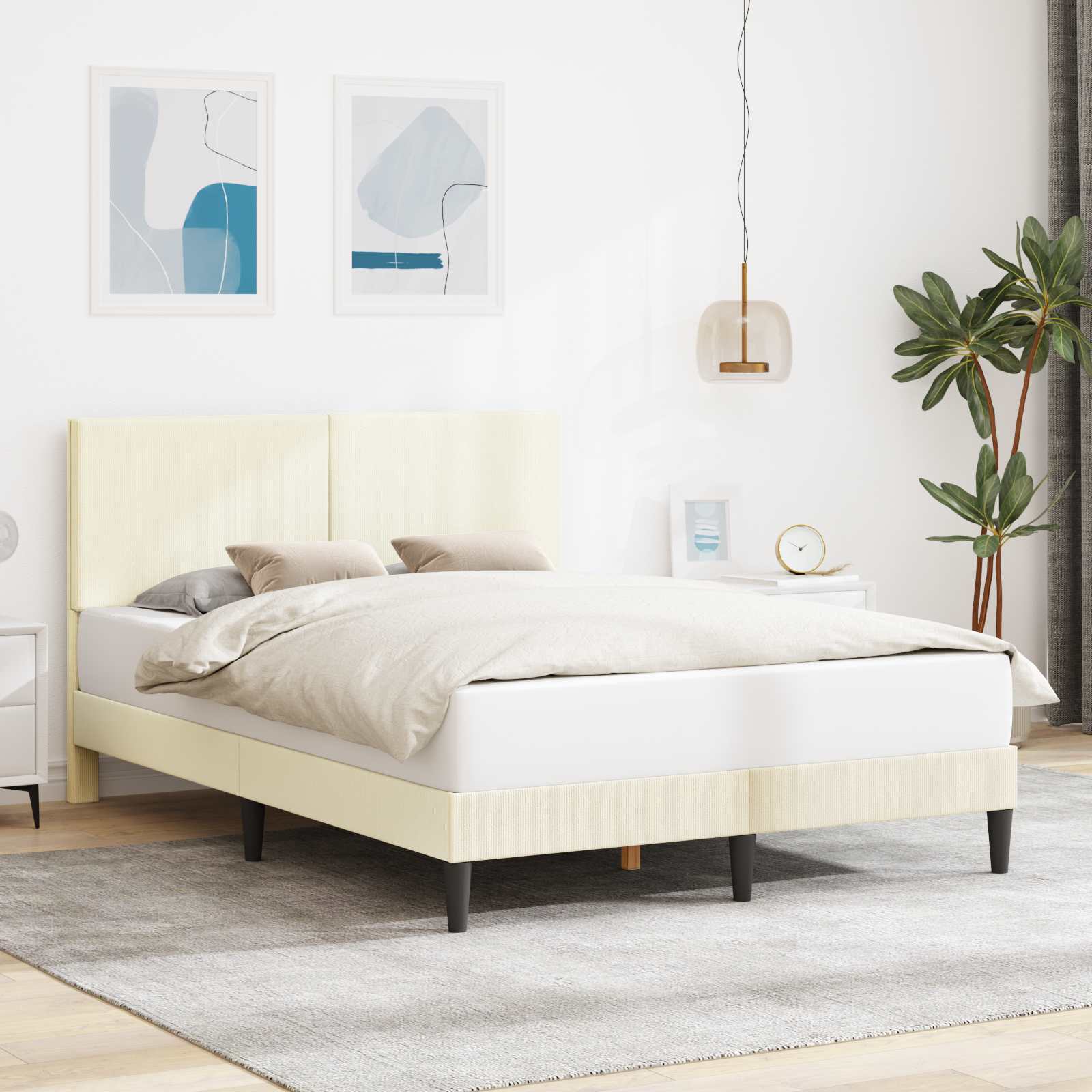 Krevetna konstrukcija Krem 120 x 200 cm Kordura tekstil