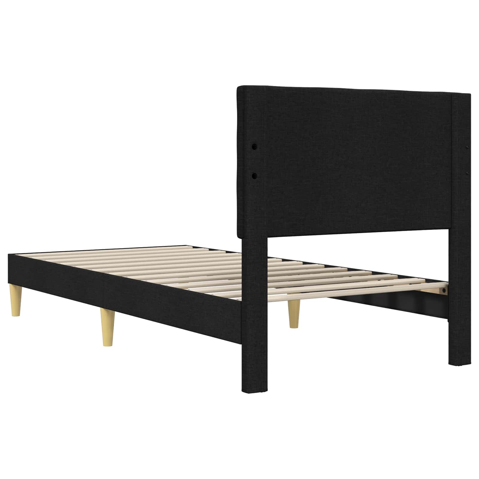 Krevetna konstrukcija s uzglavljem Crna 90 x 190 cm Tkanina