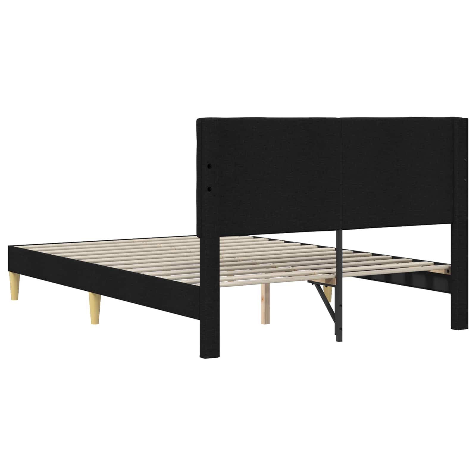 Krevetna konstrukcija s uzglavljem Crna 120 x 200 cm Tkanina